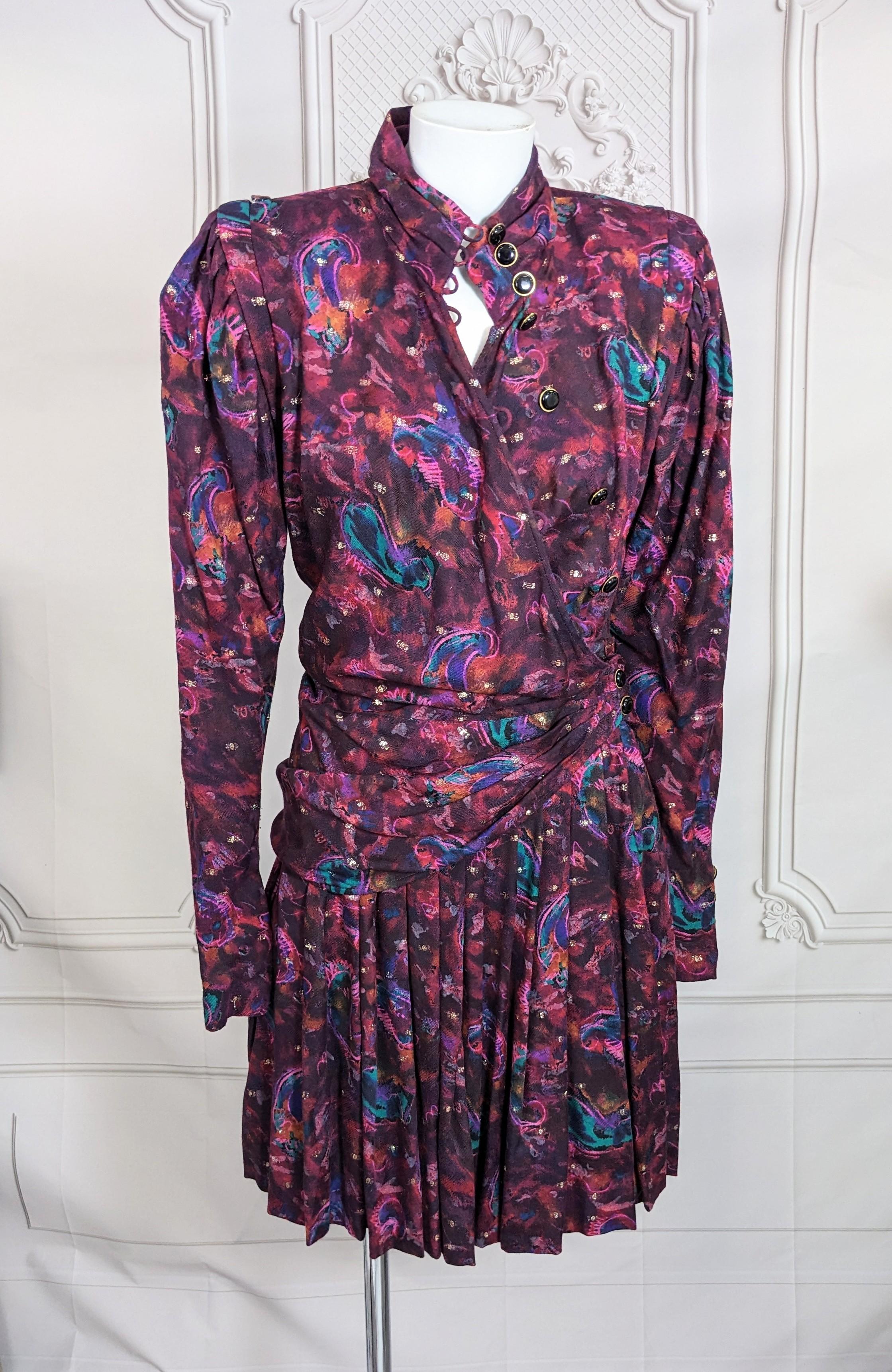 Ungaro Silk Wool Challis Lurex Ensemble For Sale 1
