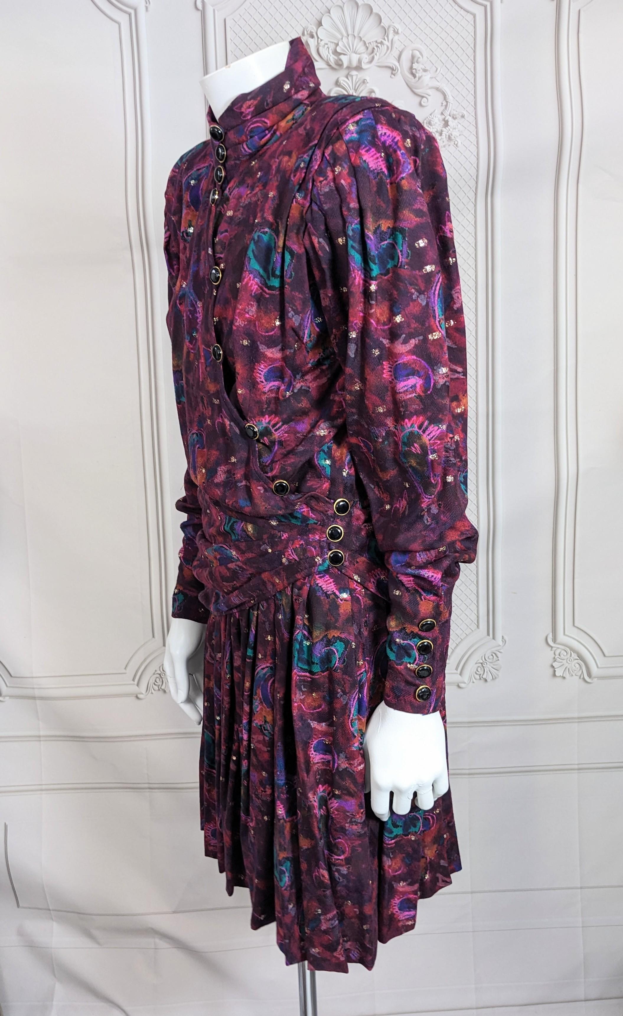 Ungaro Silk Wool Challis Lurex Ensemble For Sale 3