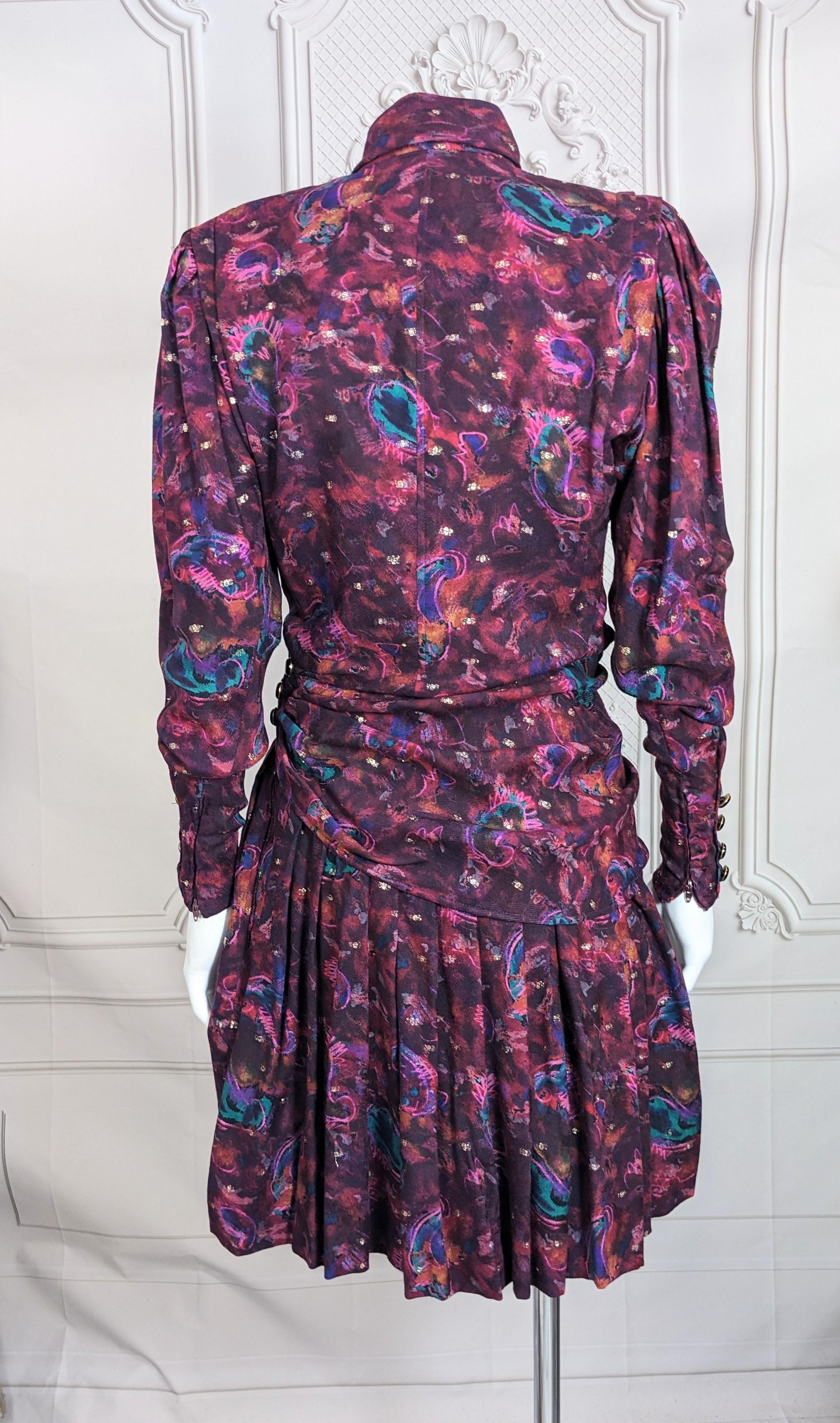 Ungaro Silk Wool Challis Lurex Ensemble For Sale 4
