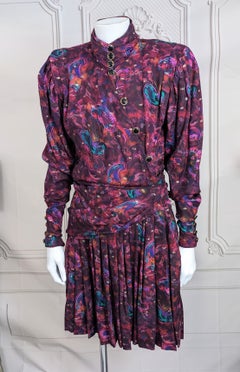 Ungaro Silk Wool Challis Lurex Ensemble