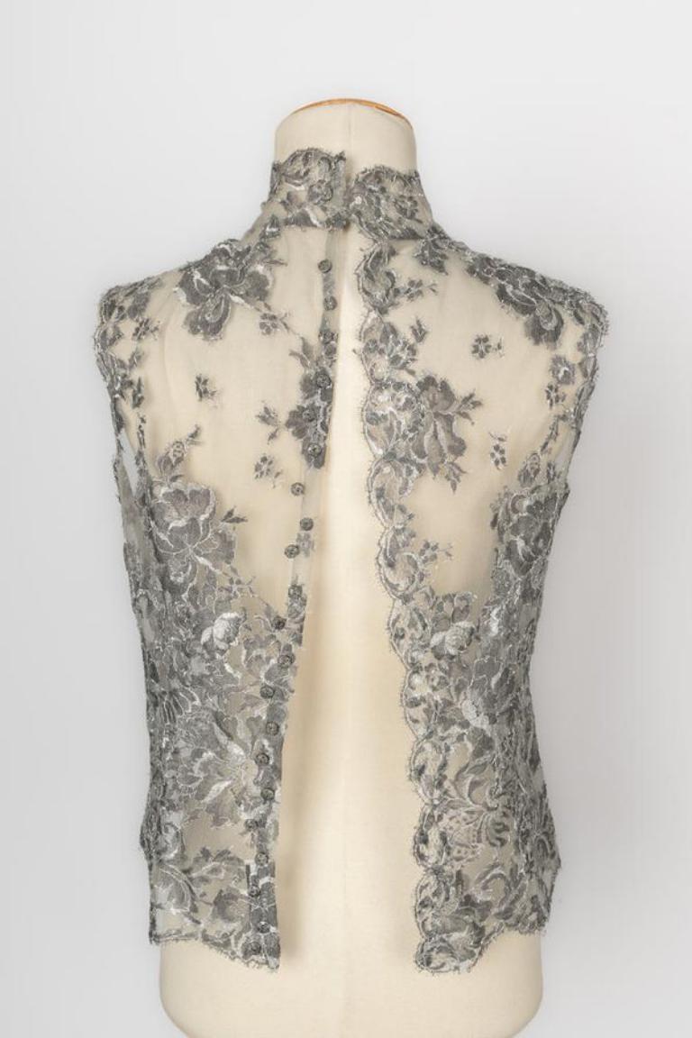 Ungaro Silvery Lace Set Couture, 1999 For Sale 3