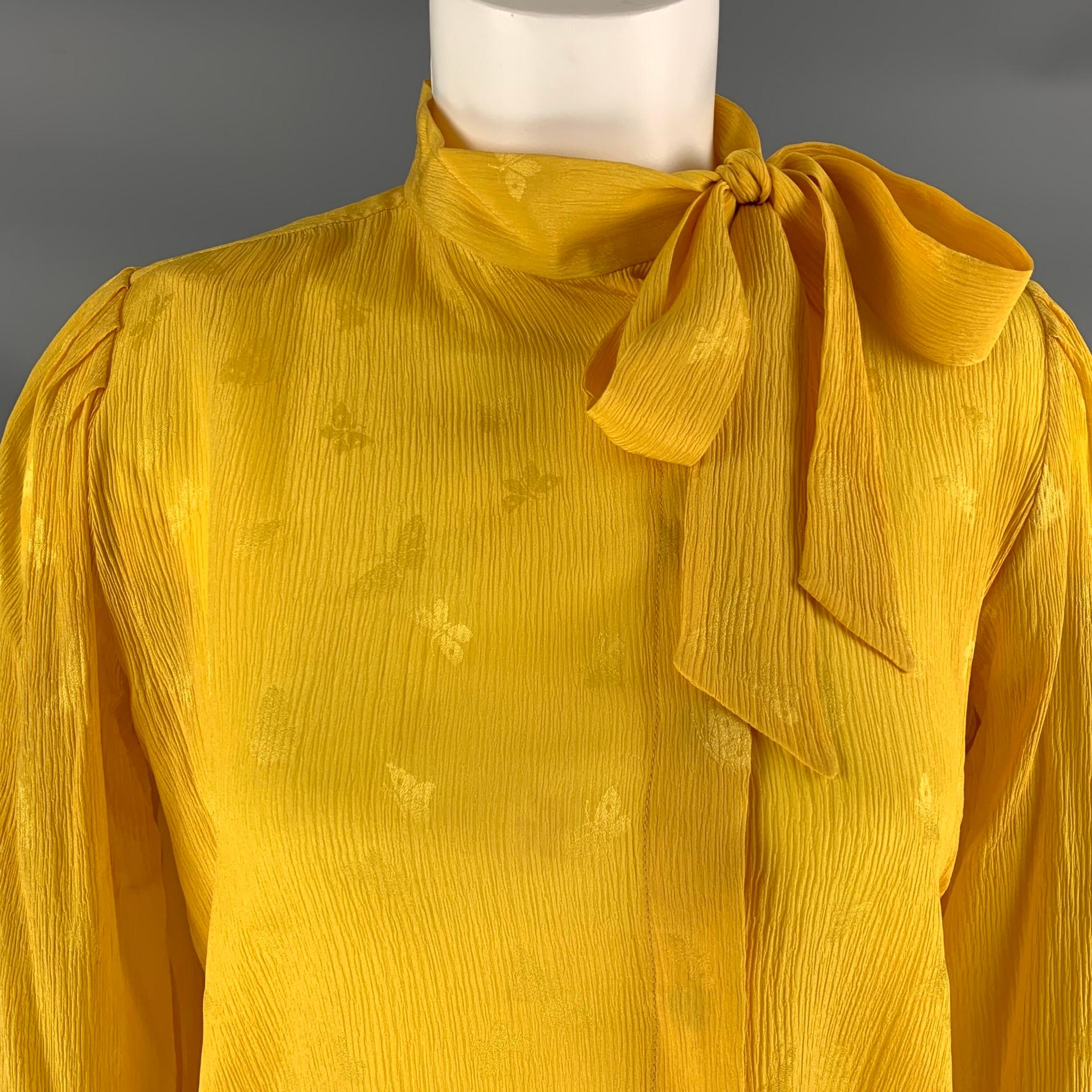long sleeve yellow blouse
