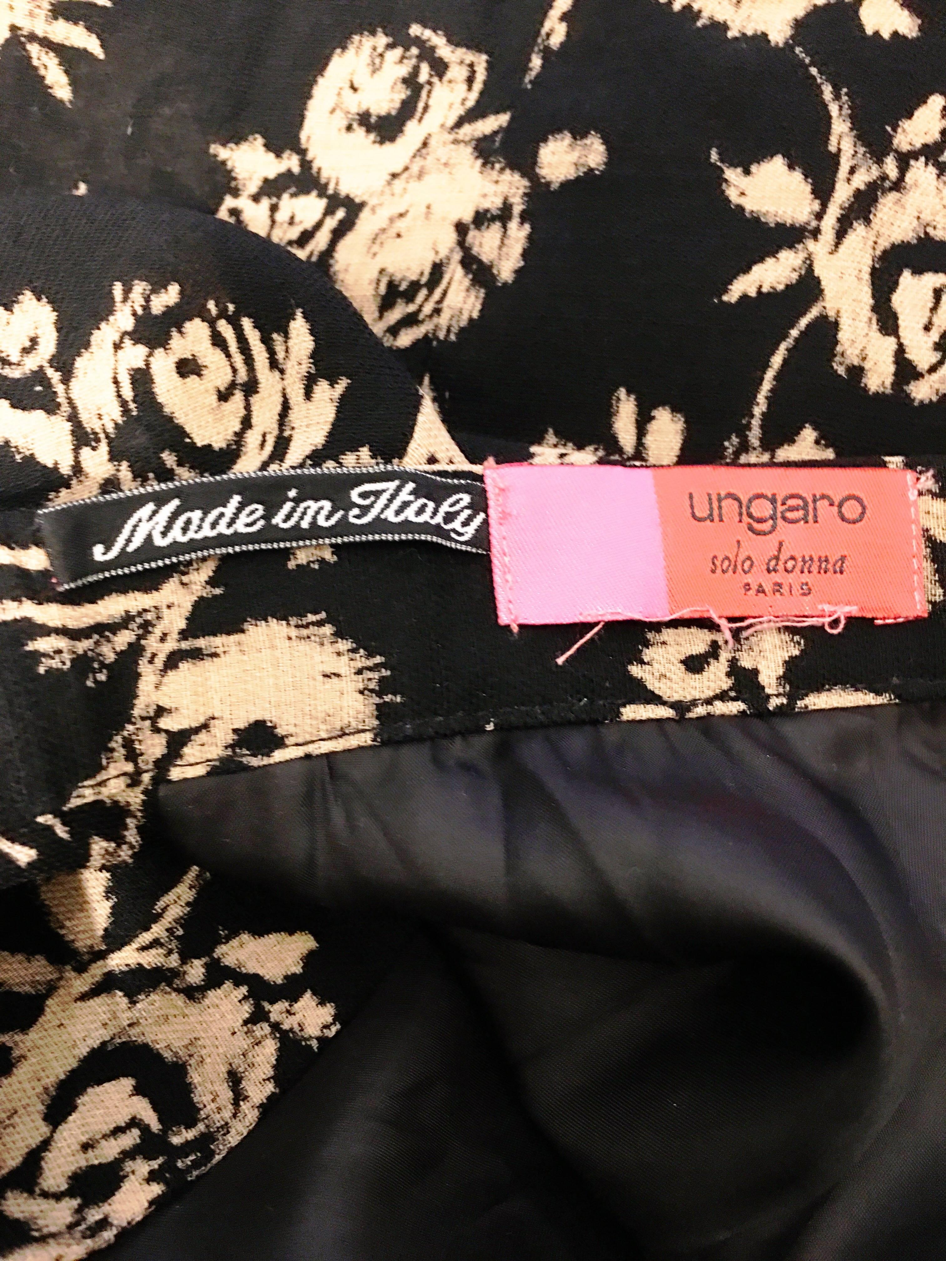 Ungaro Solo Donna Black Flower Skirt For Sale 3