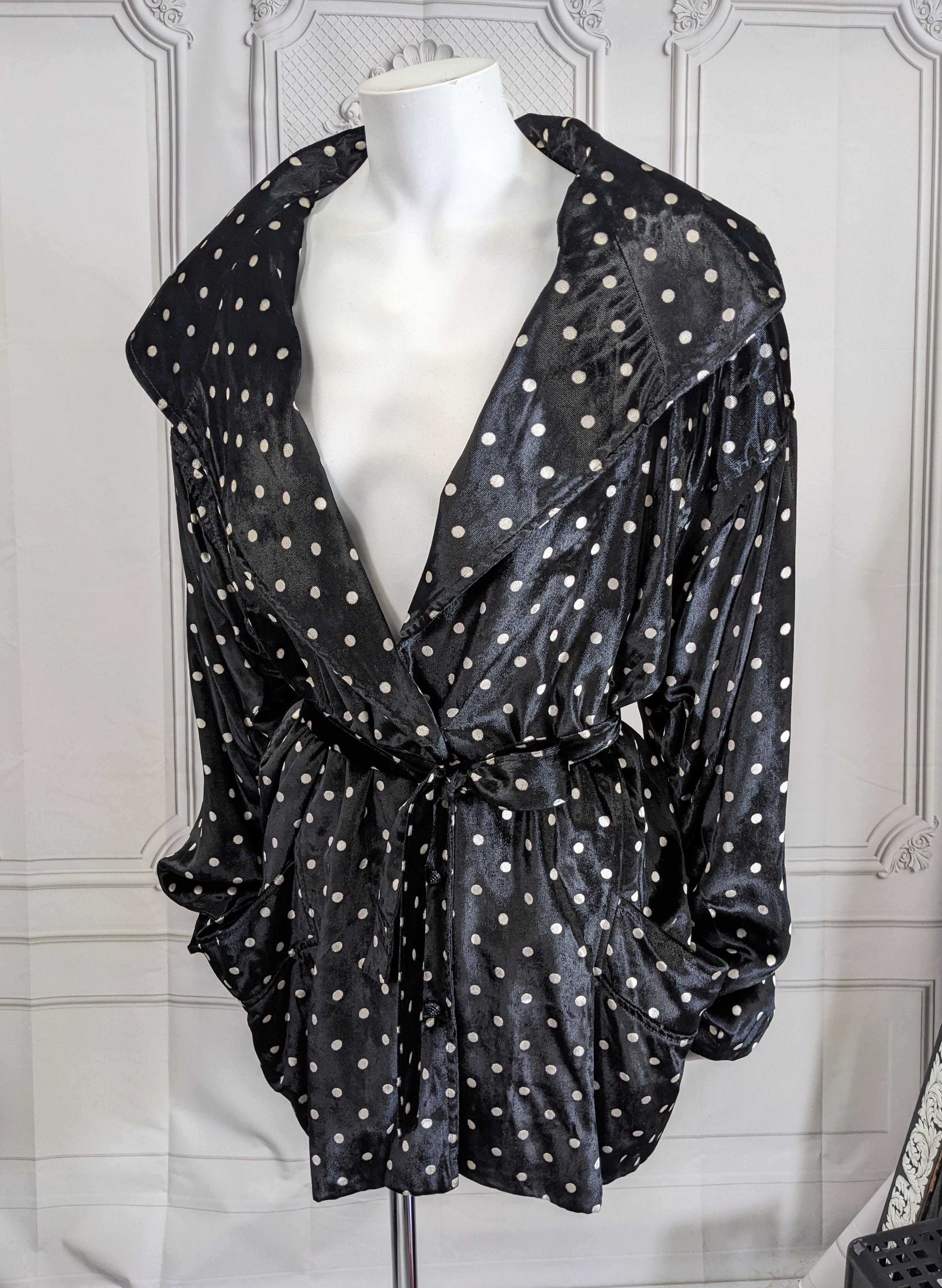 Black Ungaro Velvet Polka Dot Evening Jacket For Sale