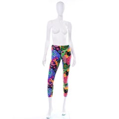Ungaro Vintage Leggings Deadstock 1980s Bold Colorful Abstract Graphic Print