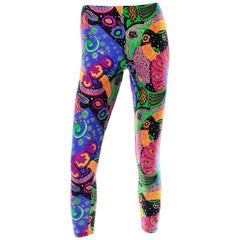 Ungaro Leggings vintage en stock avec imprimé graphique abstrait coloré et audacieux, années 1980
