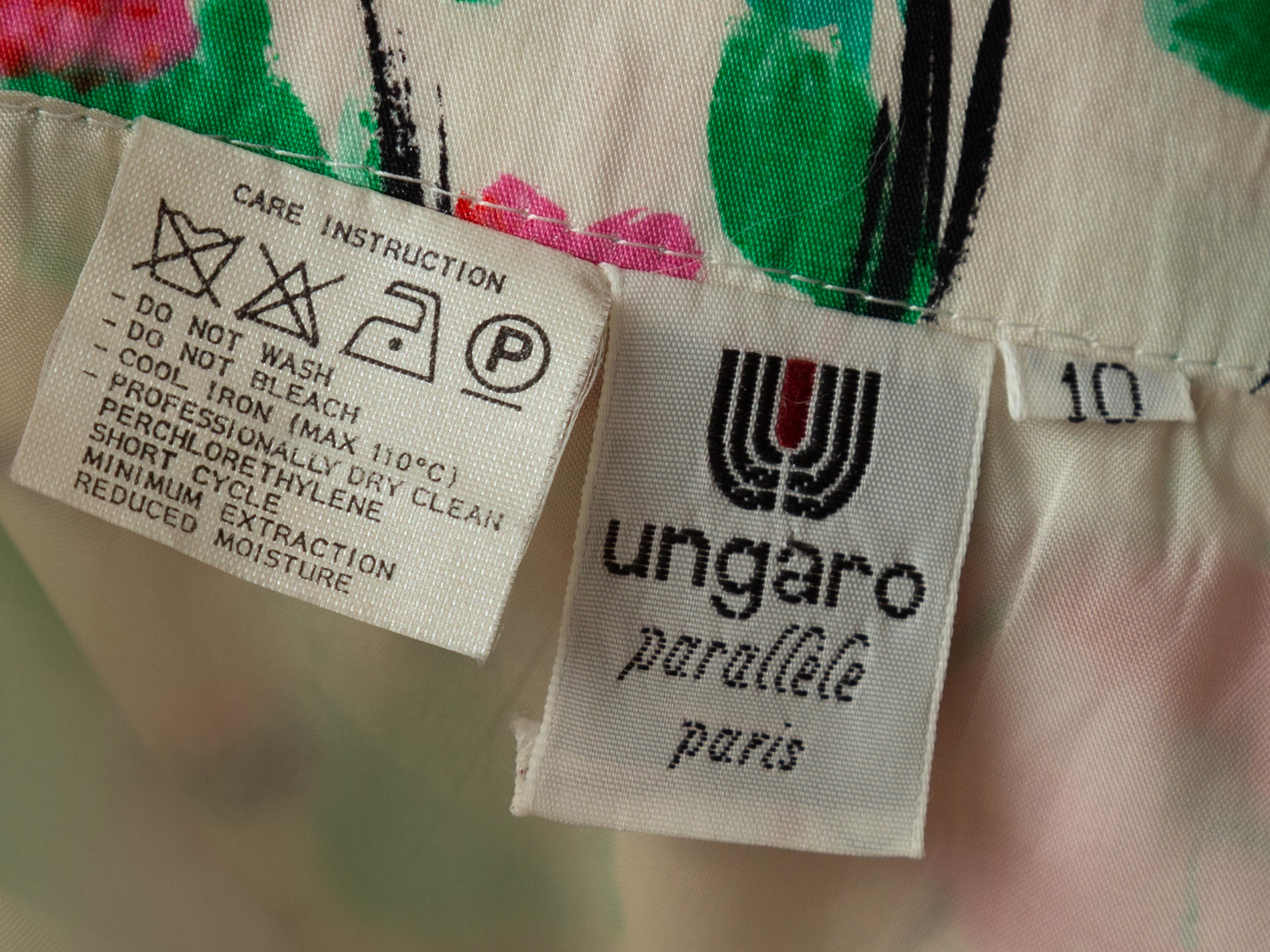 Ungaro White & Multicolor Floral Print Skirt Set 4
