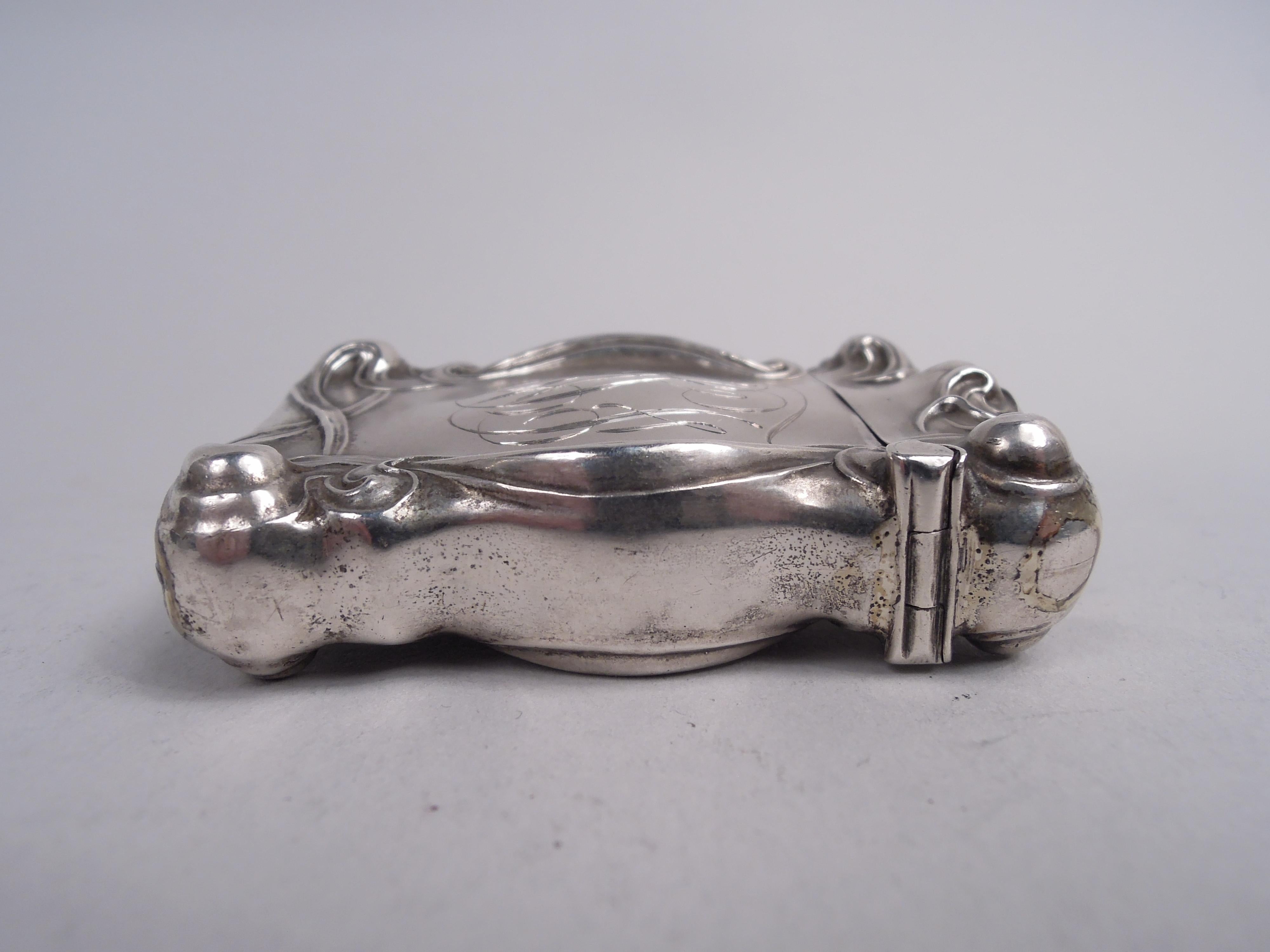 American Unger Bros Art Nouveau Loves-Me-Loves-Me-Not Daisy Match Safe For Sale