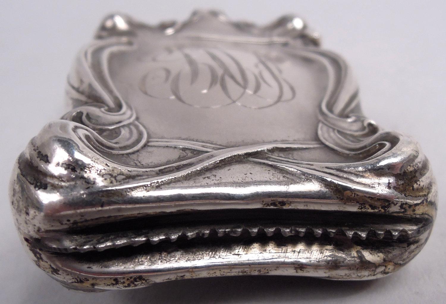 Unger Bros Art Nouveau Loves-Me-Loves-Me-Not Daisy Match Safe In Good Condition For Sale In New York, NY