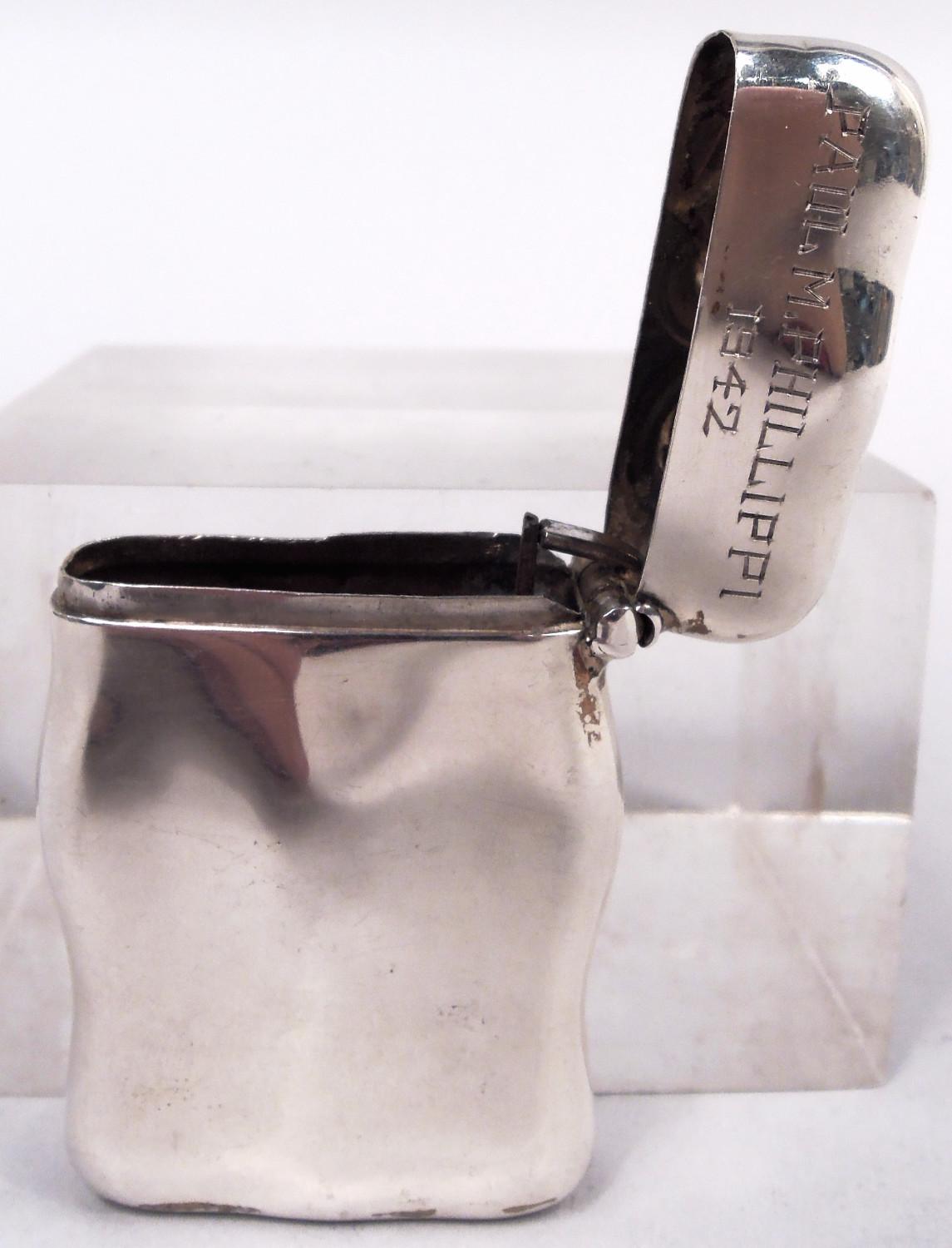 Sterling Silver Unger Brothers Art Nouveau Match Safe with Ethereal Nymph Lighting Up For Sale