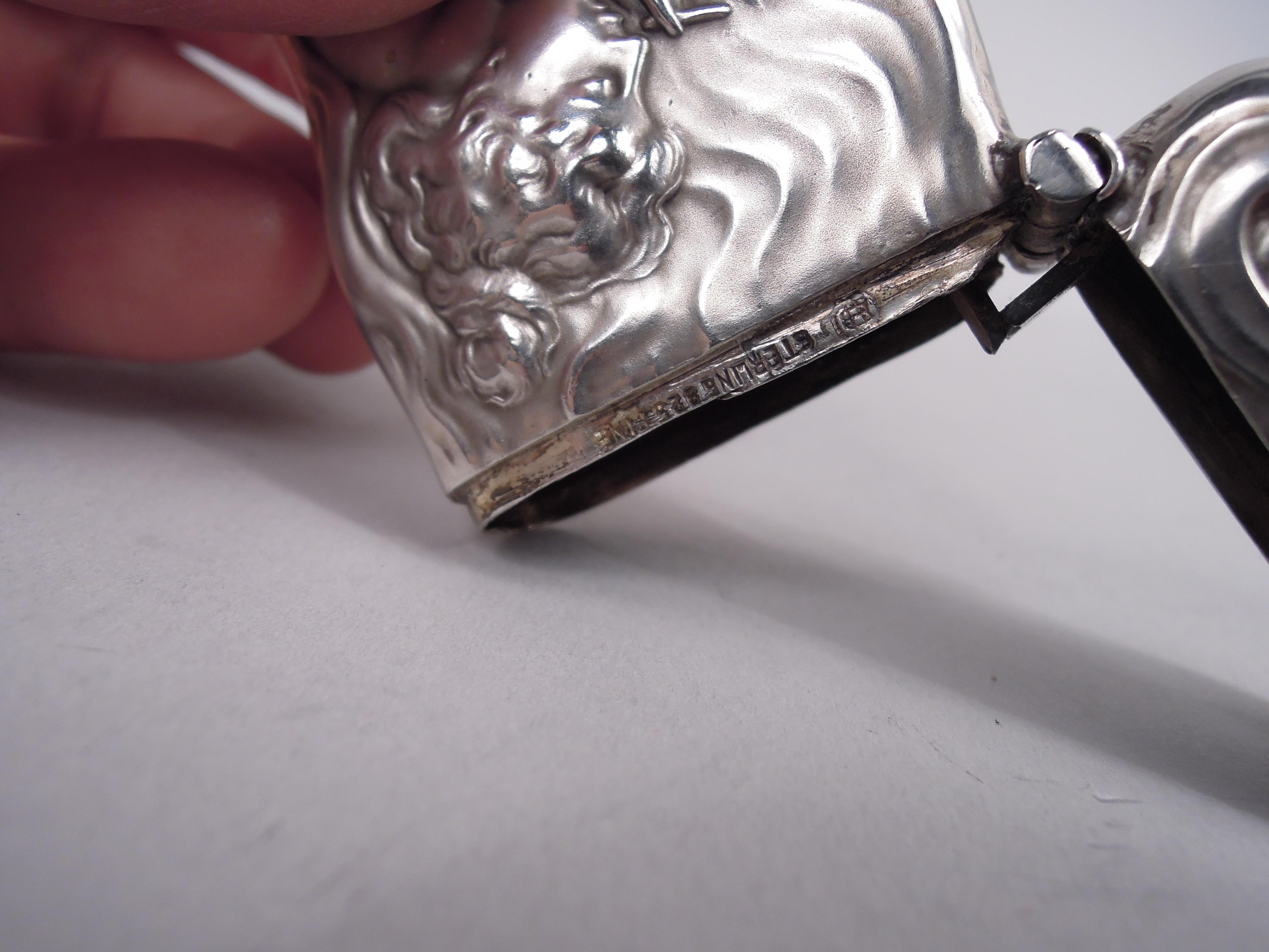 Unger Brothers Art Nouveau Match Safe with Ethereal Nymph Lighting Up For Sale 3