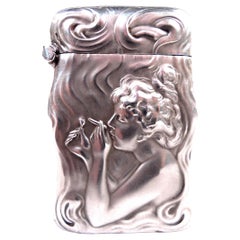 Unger Brothers Art Nouveau Match Safe with Ethereal Nymph Lighting Up