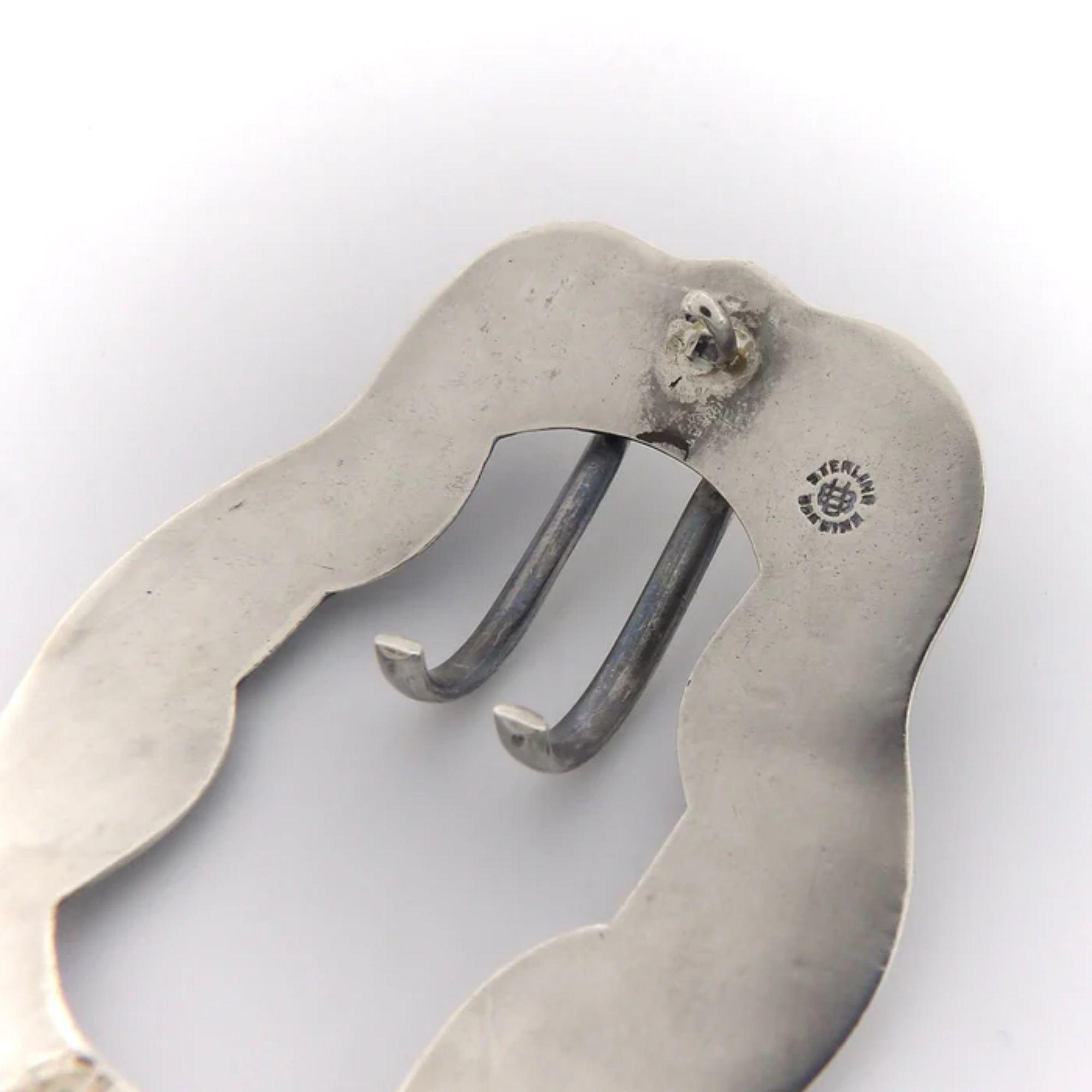 Spilla o fibbia per cintura in argento sterling Unger Brothers In condizioni buone in vendita a Venice, CA