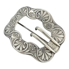 Unger Brothers Sterling Silver Belt Buckle Brooch or Pin