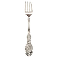 Unger Brothers Sterling Silver He Loves Me Fork w/Monogram #15839