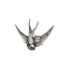 Unger Brothers Sterling Silver Swallow Bird Pin/Brooch #24720