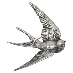 Unger Brothers Sterling Silver Swallow Bird Pin/Brooch #24720