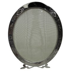 Antique Unger Edwardian Art Nouveau Sterling Silver Oval Picture Frame