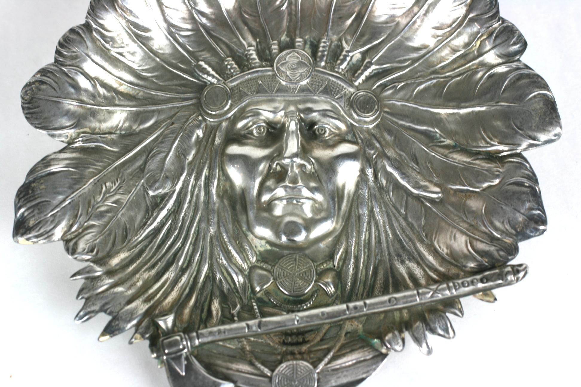 Late Victorian Unger Sitting Bull Sterling Ring Dish For Sale