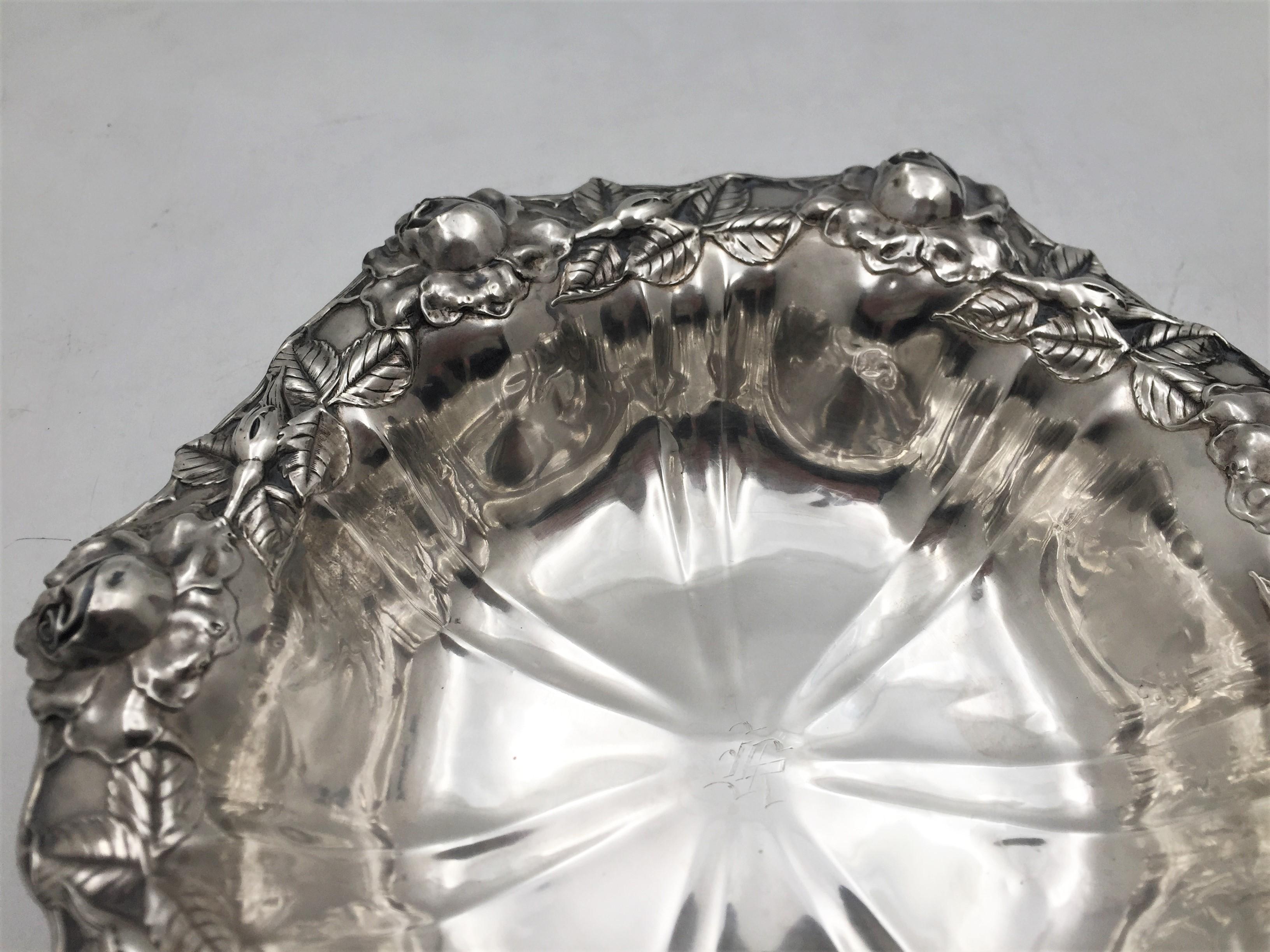 Unger Sterling Silver Early 20th Century Bowl in Art Nouveau Style In Good Condition For Sale In New York, NY
