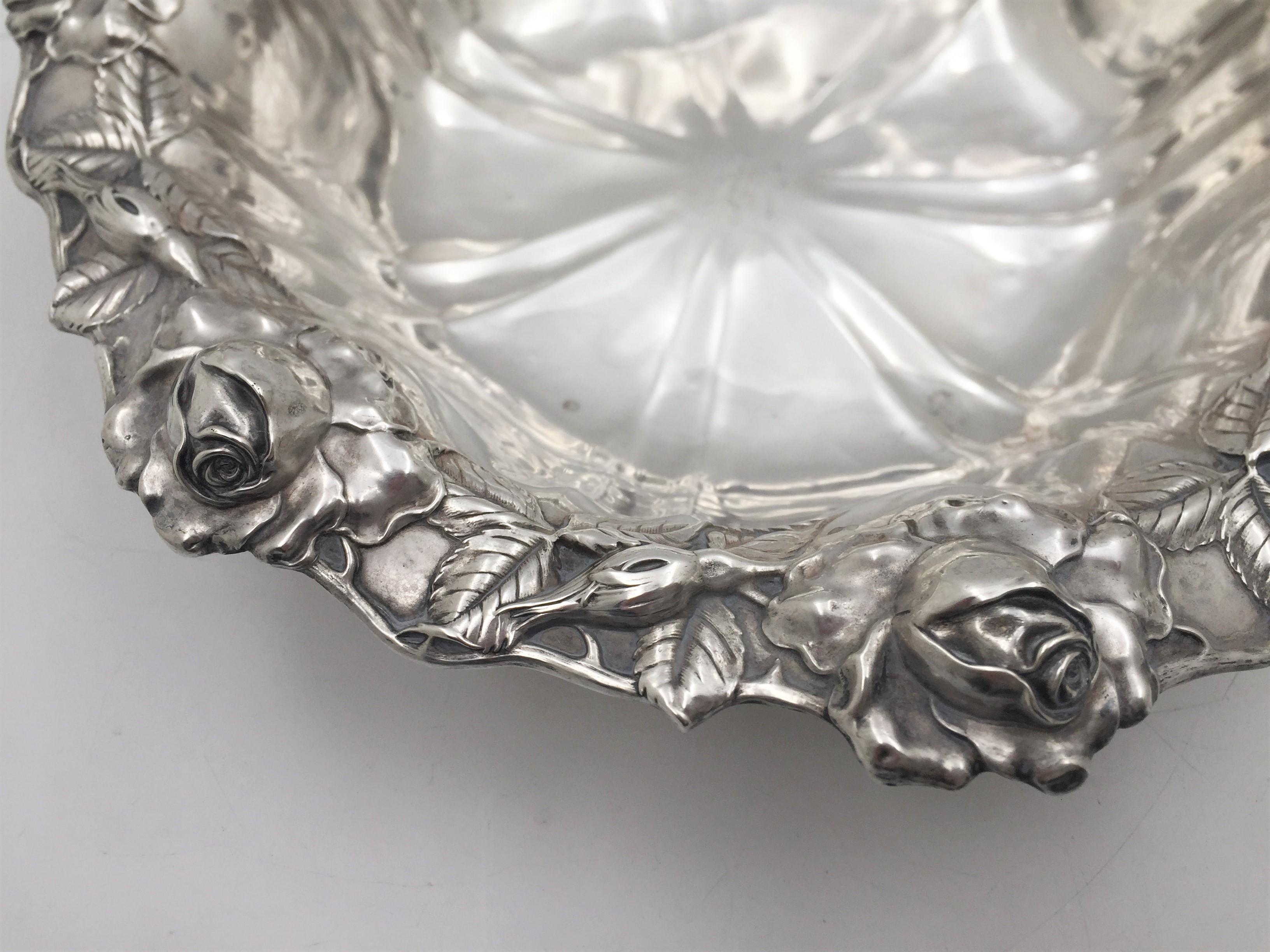 Unger Sterling Silver Early 20th Century Bowl in Art Nouveau Style For Sale 1