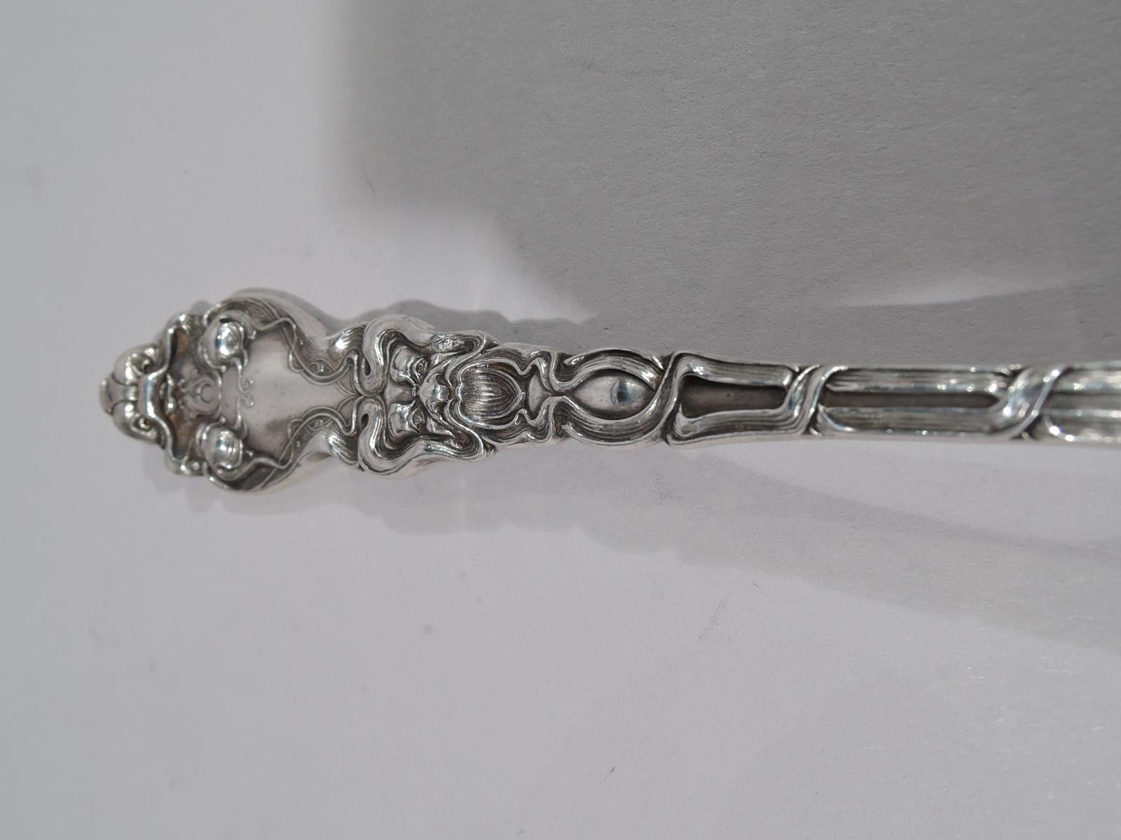 American Unger Sterling Silver Sardine Fork in Art Nouveau Douvaine Pattern