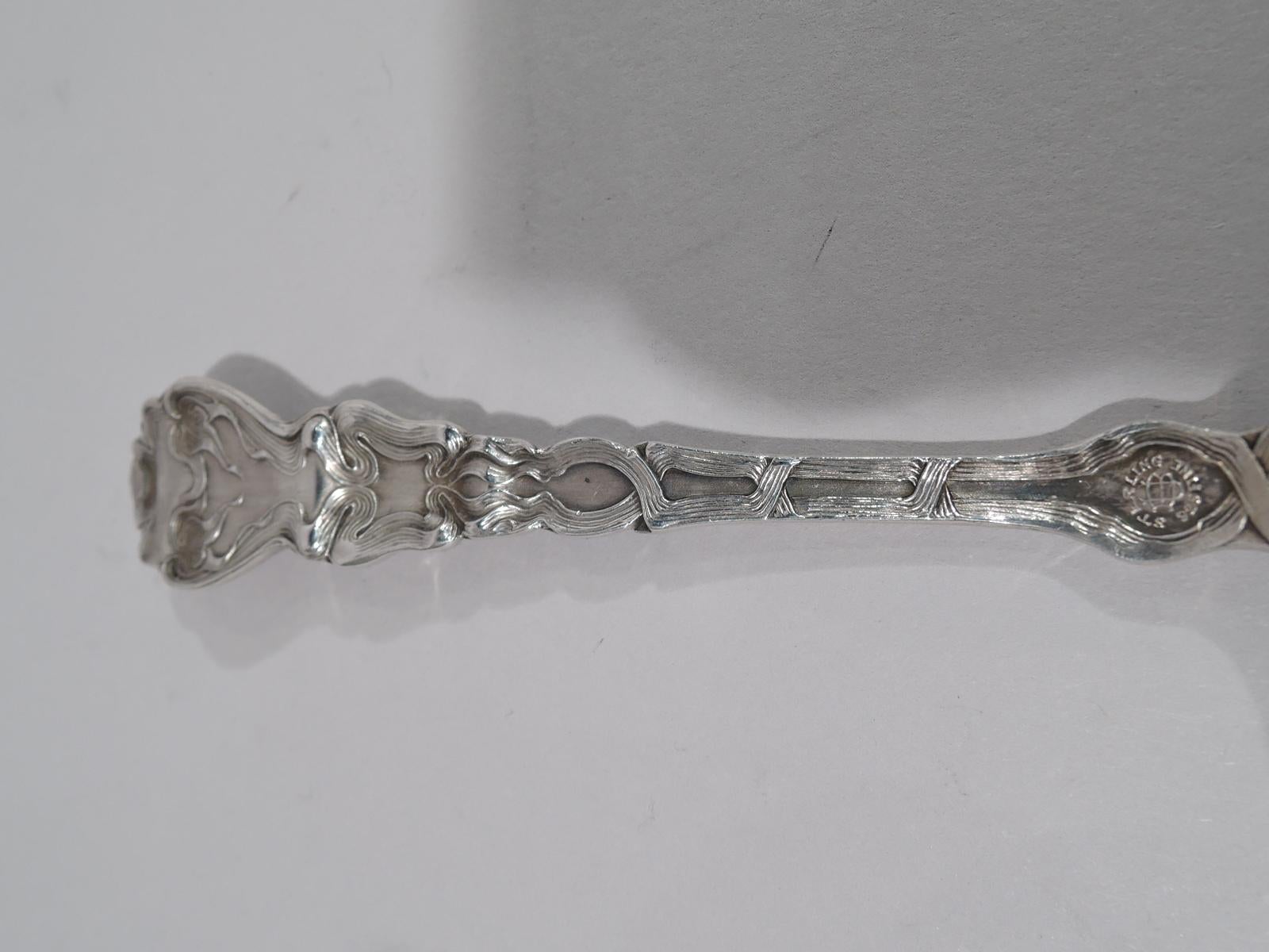 Unger Sterling Silver Sardine Fork in Art Nouveau Douvaine Pattern In Excellent Condition In New York, NY