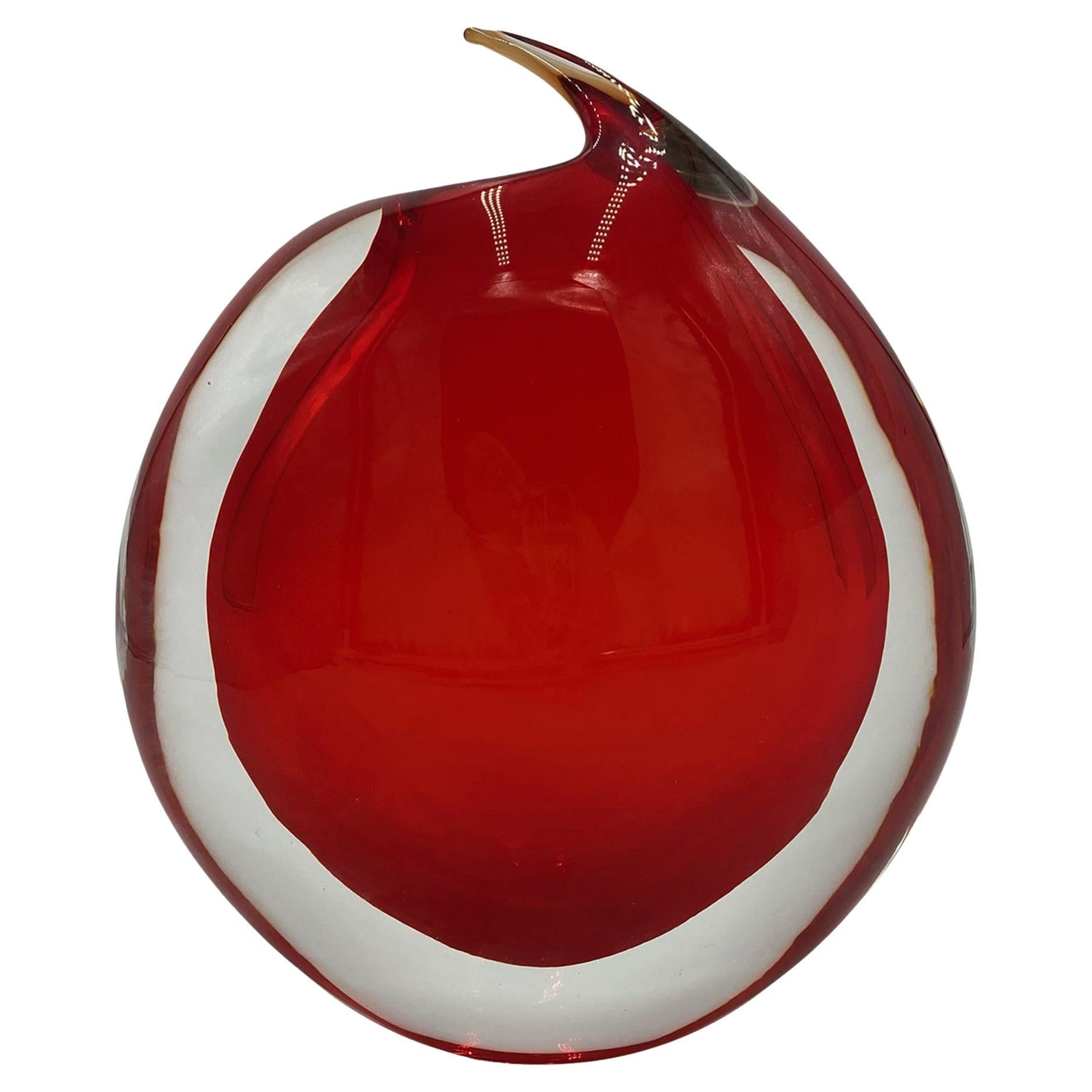 Unghia Red Vase For Sale