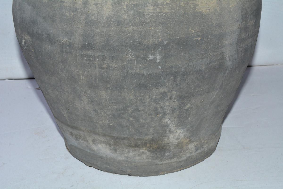 Unglazed Chinese Clay Pot or Jar with Handles In Good Condition For Sale In Sheffield, MA