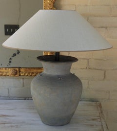 Unglazed Khmer Vase as Table Lamp
