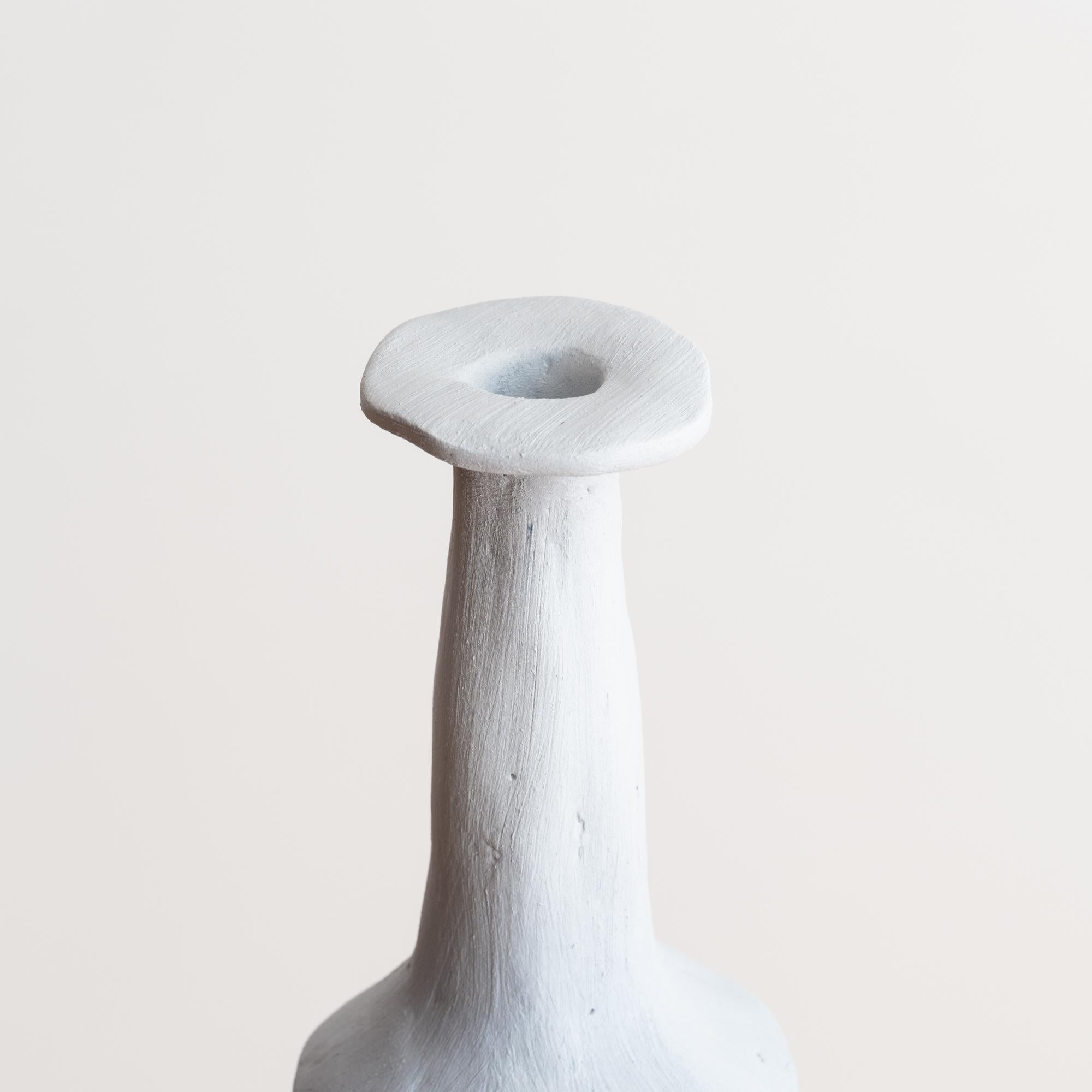 Contemporary Sculptural Bottle Vase in Unglazed Porcelain by Jenny Min In New Condition For Sale In New York, NY