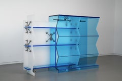Unhappened Suspension' Stainless Steel, Acrylic Shelf by Comtabolism Studio