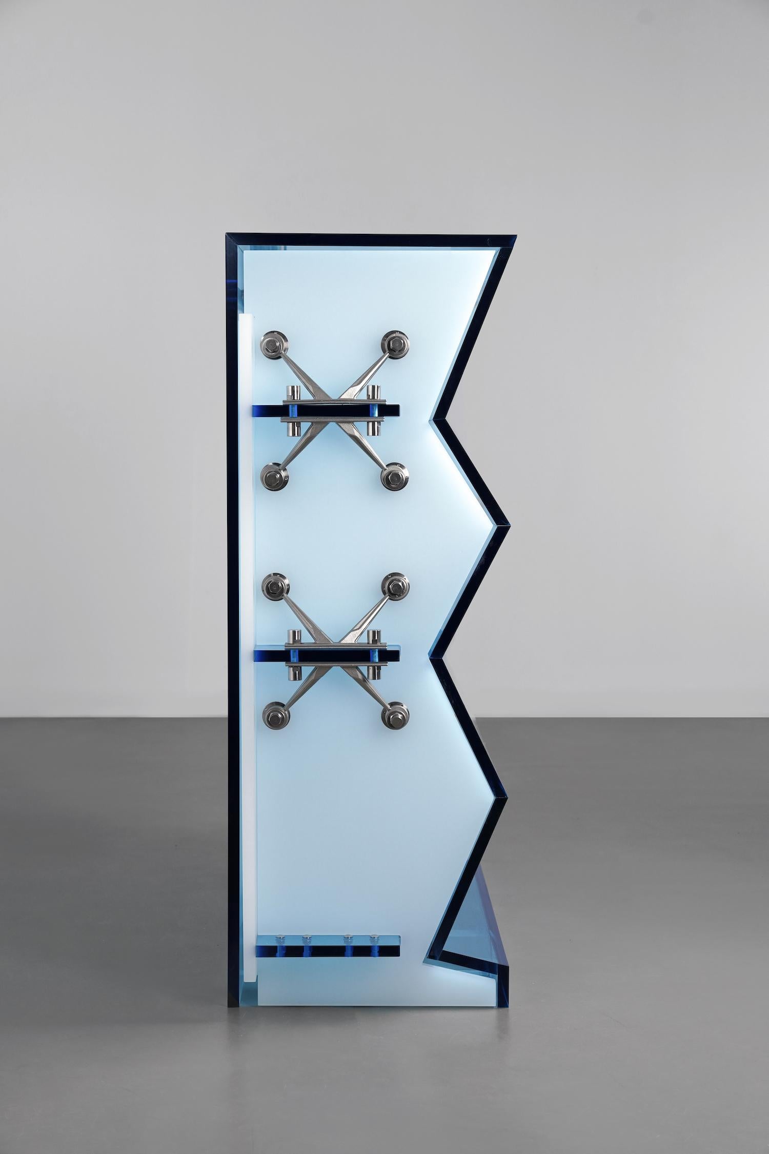 Asian Unhappened Suspension' Stainless Steel, Acrylic Shelf by Comtabolism Studio For Sale