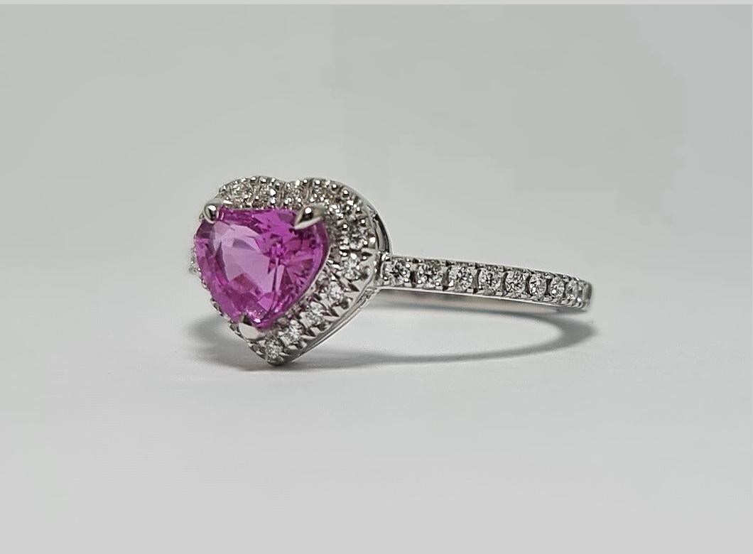 pink sapphire heart engagement rings