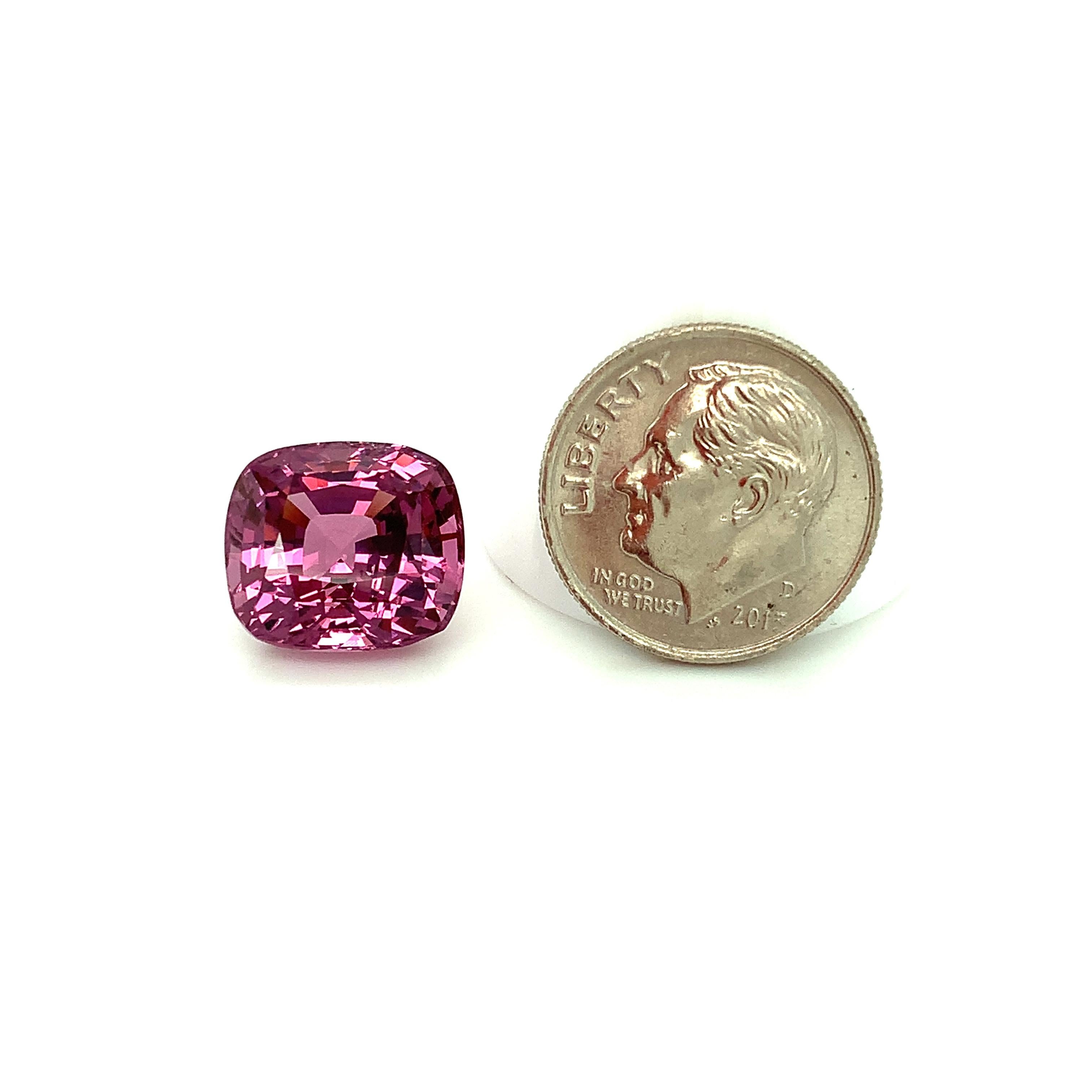 Unheated 10.21 Carat Pink Purple Spinel, Loose Gemstone, GIA Certified ...A For Sale 2