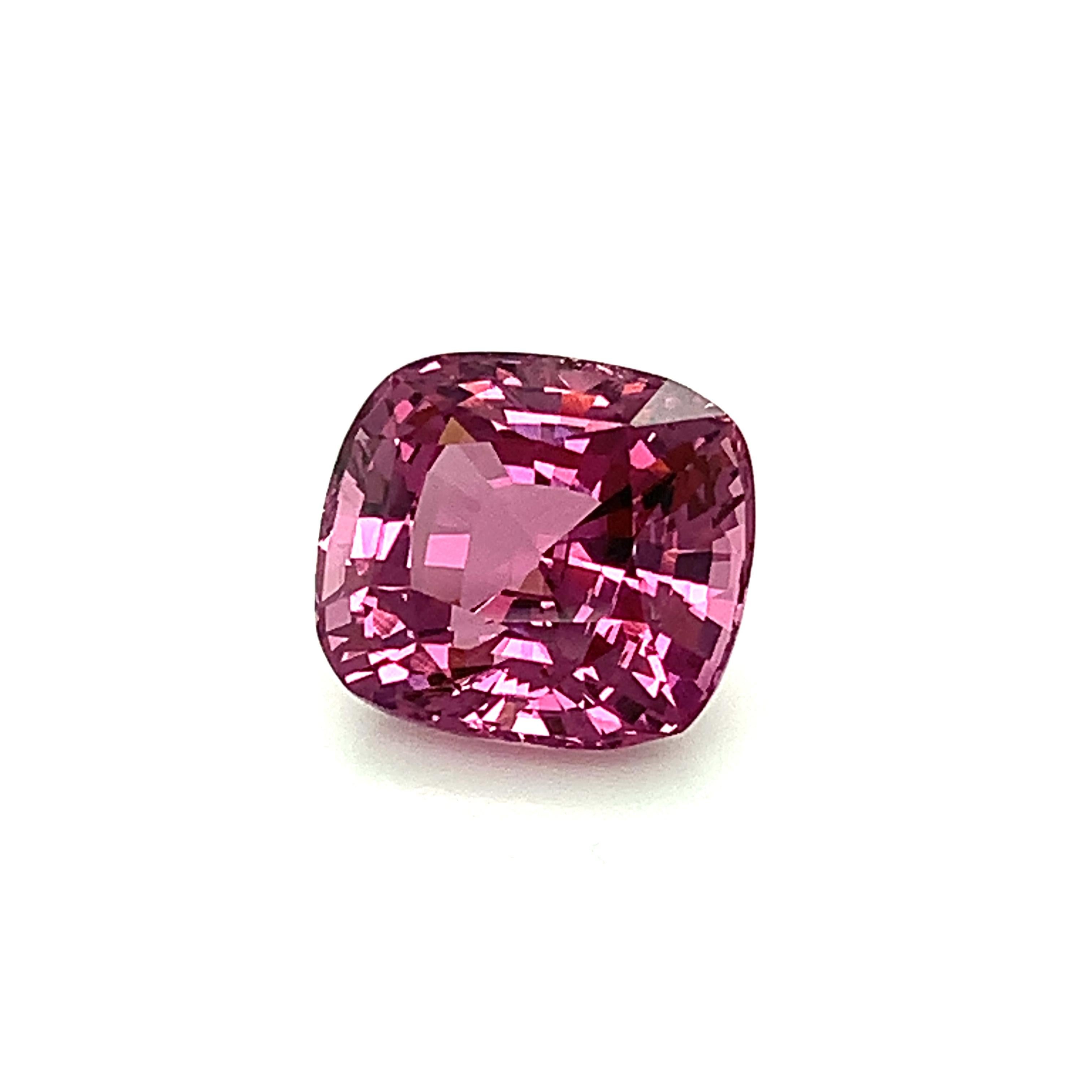 Cushion Cut Unheated 10.21 Carat Pink Purple Spinel, Loose Gemstone, GIA Certified ...A For Sale
