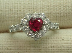 Unheated 1.02ct Burma Ruby No Heat & Diamond Ring GIA - Sensational!
