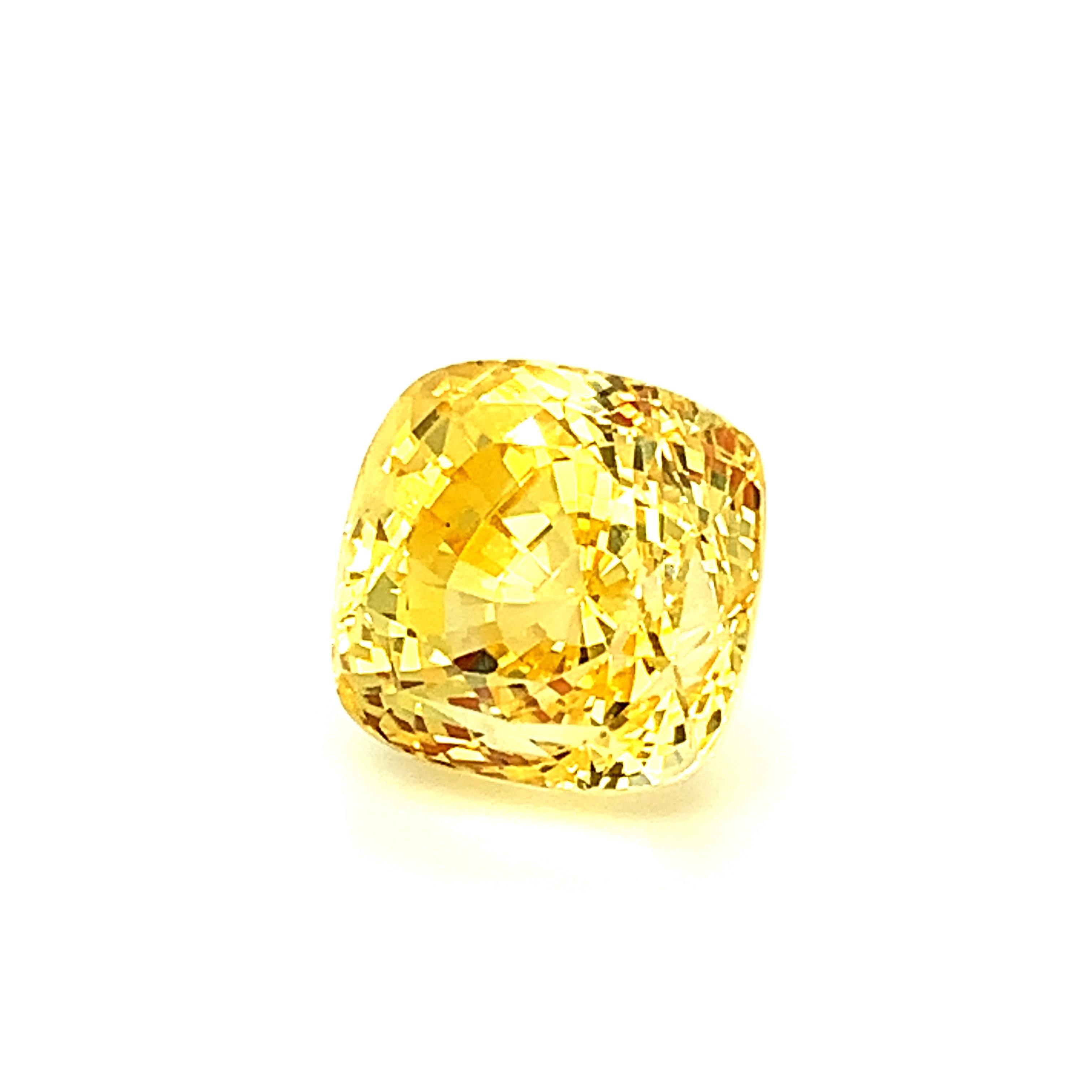 Women's or Men's Unheated 10.78 Carat Ceylon Yellow Sapphire, Loose Gemstone, GIA Certified For Sale