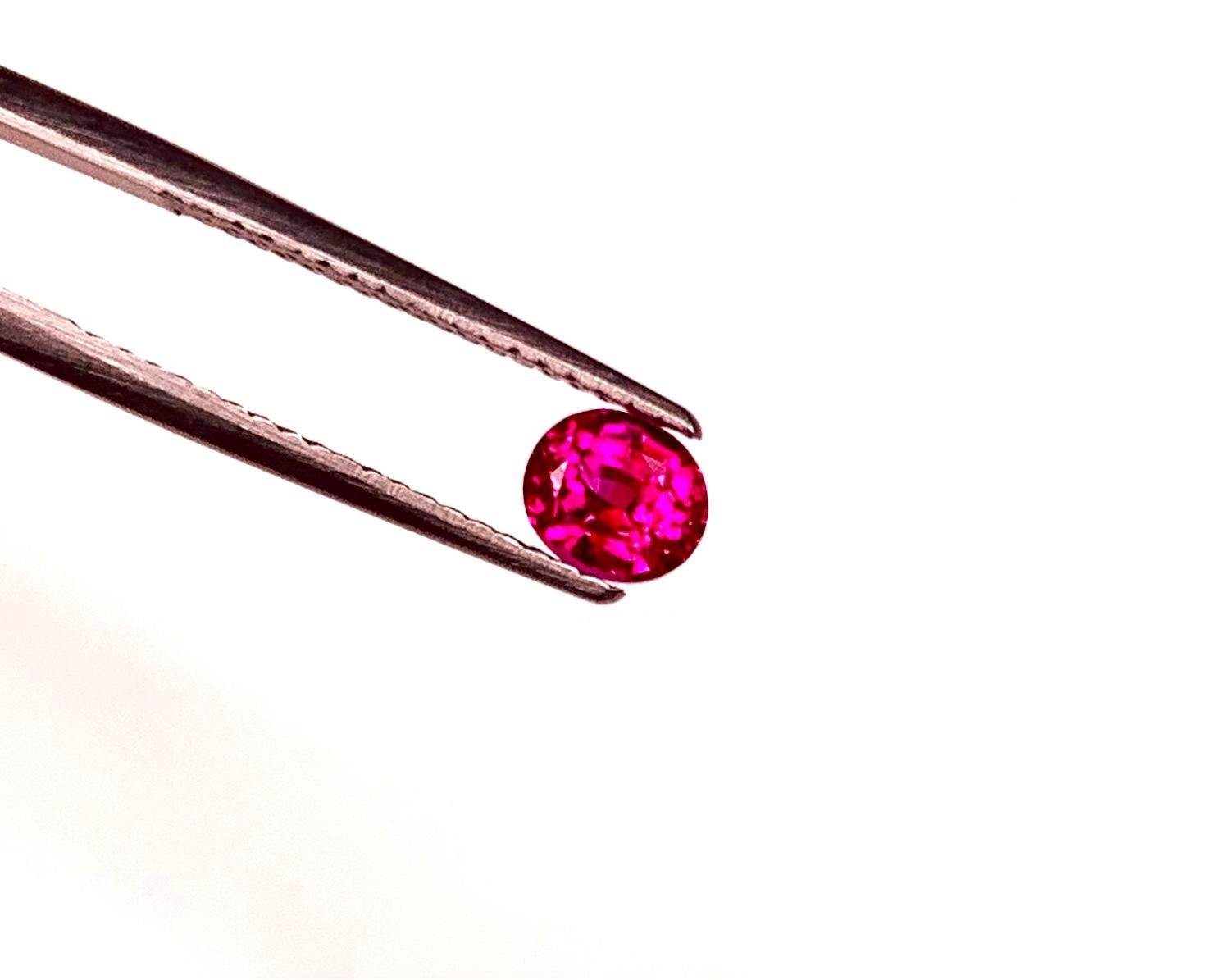 Unheated 1.08 Carat Burmese Ruby Oval GIA Unset 3-Stone Engagement Ring Gemstone 4
