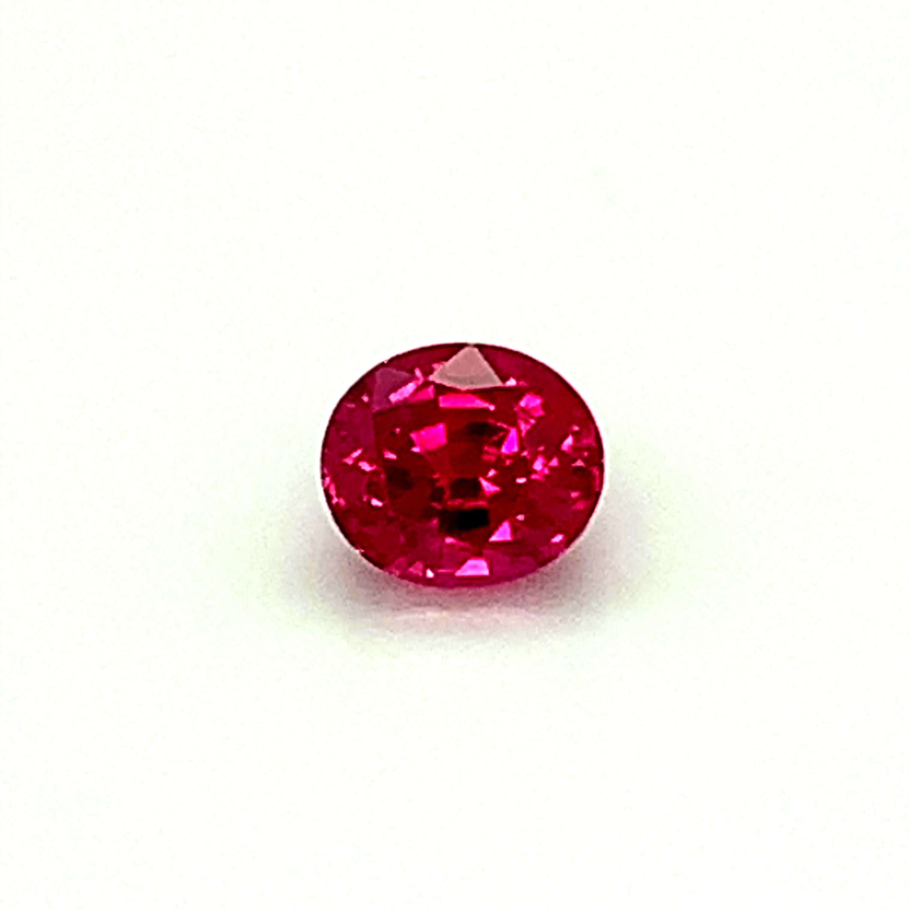 Unheated 1.08 Carat Burmese Ruby Oval GIA Unset 3-Stone Engagement Ring Gemstone 7