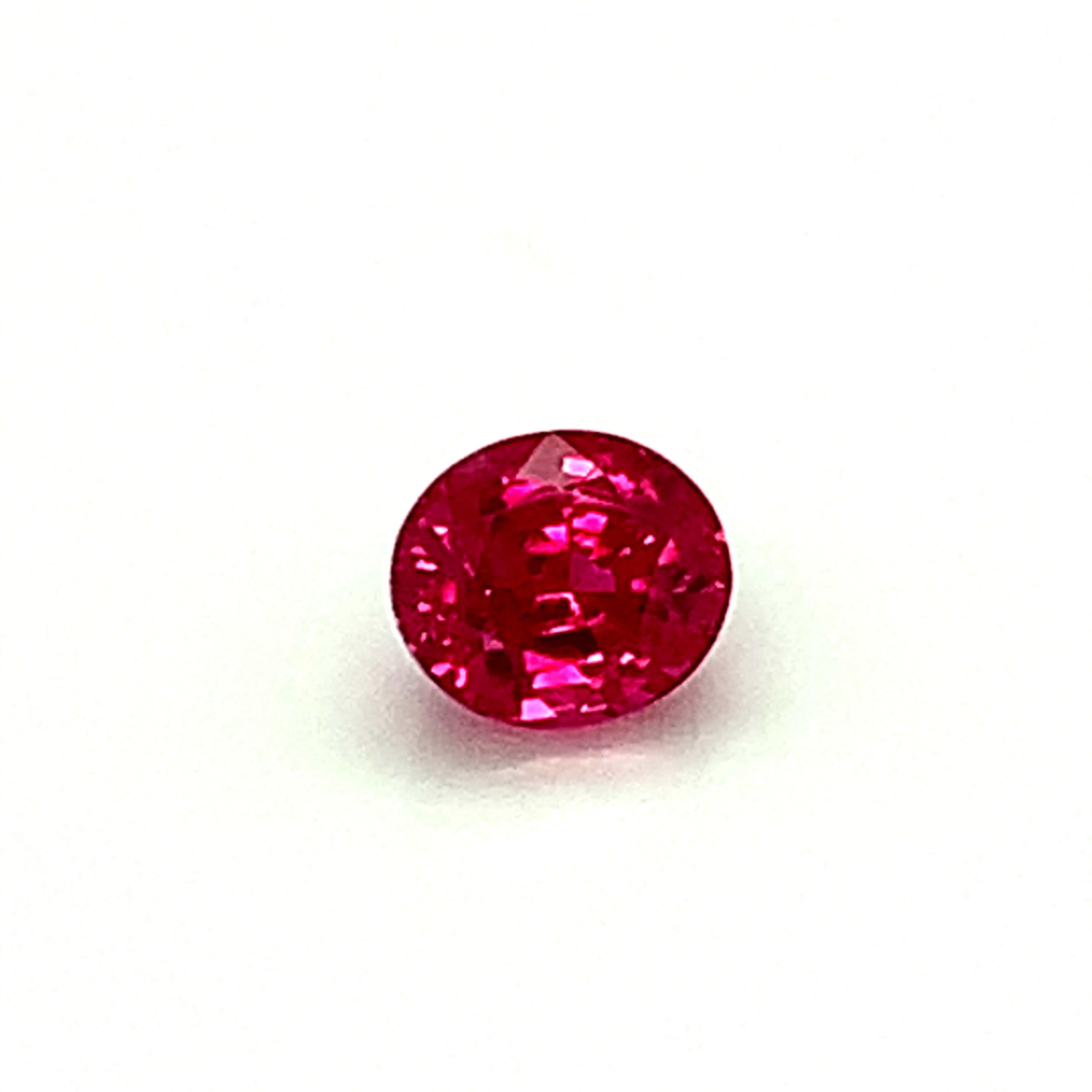 Artisan Unheated 1.08 Carat Burmese Ruby Oval GIA Unset 3-Stone Engagement Ring Gemstone