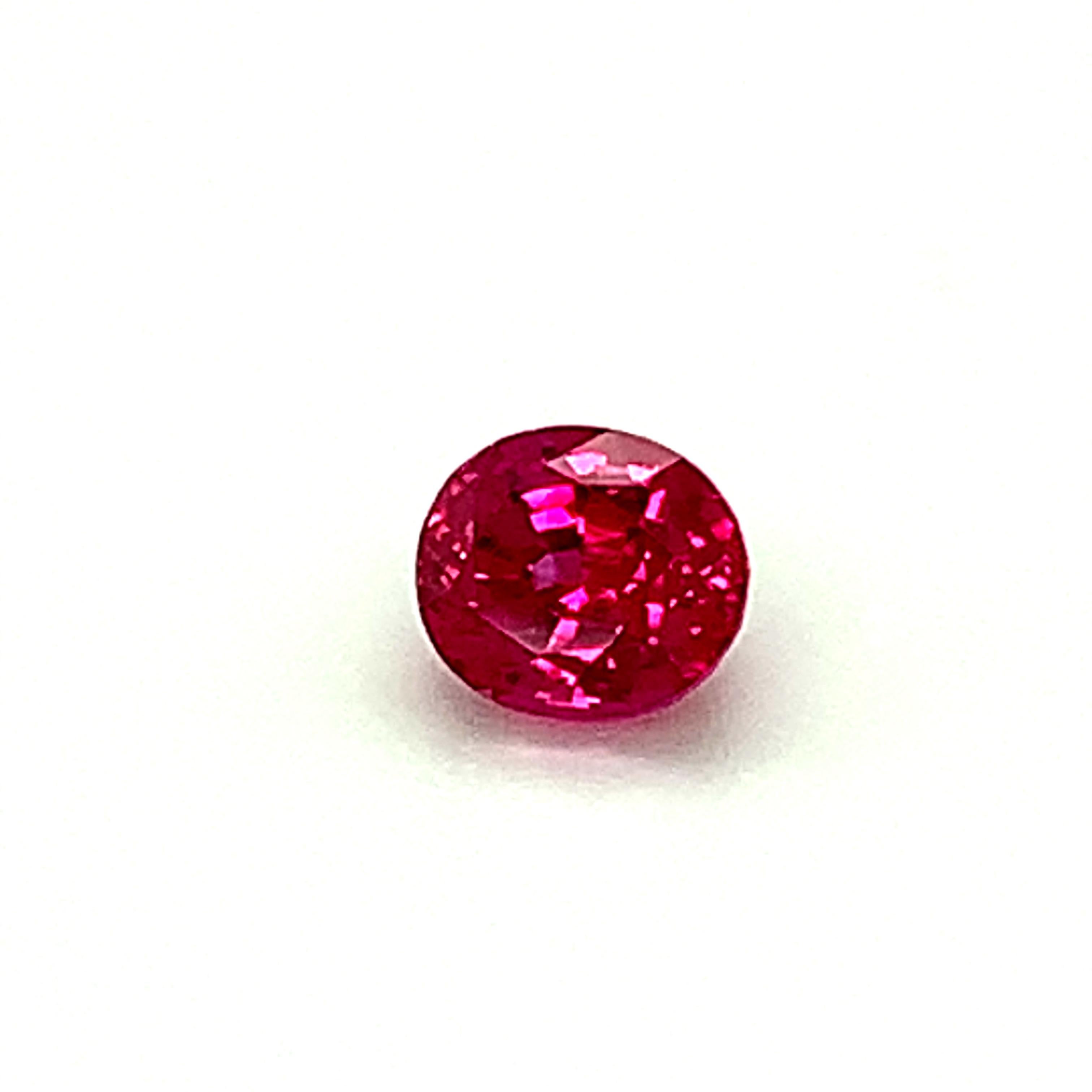 Unheated 1.08 Carat Burmese Ruby Oval GIA Unset 3-Stone Engagement Ring Gemstone In New Condition In Los Angeles, CA