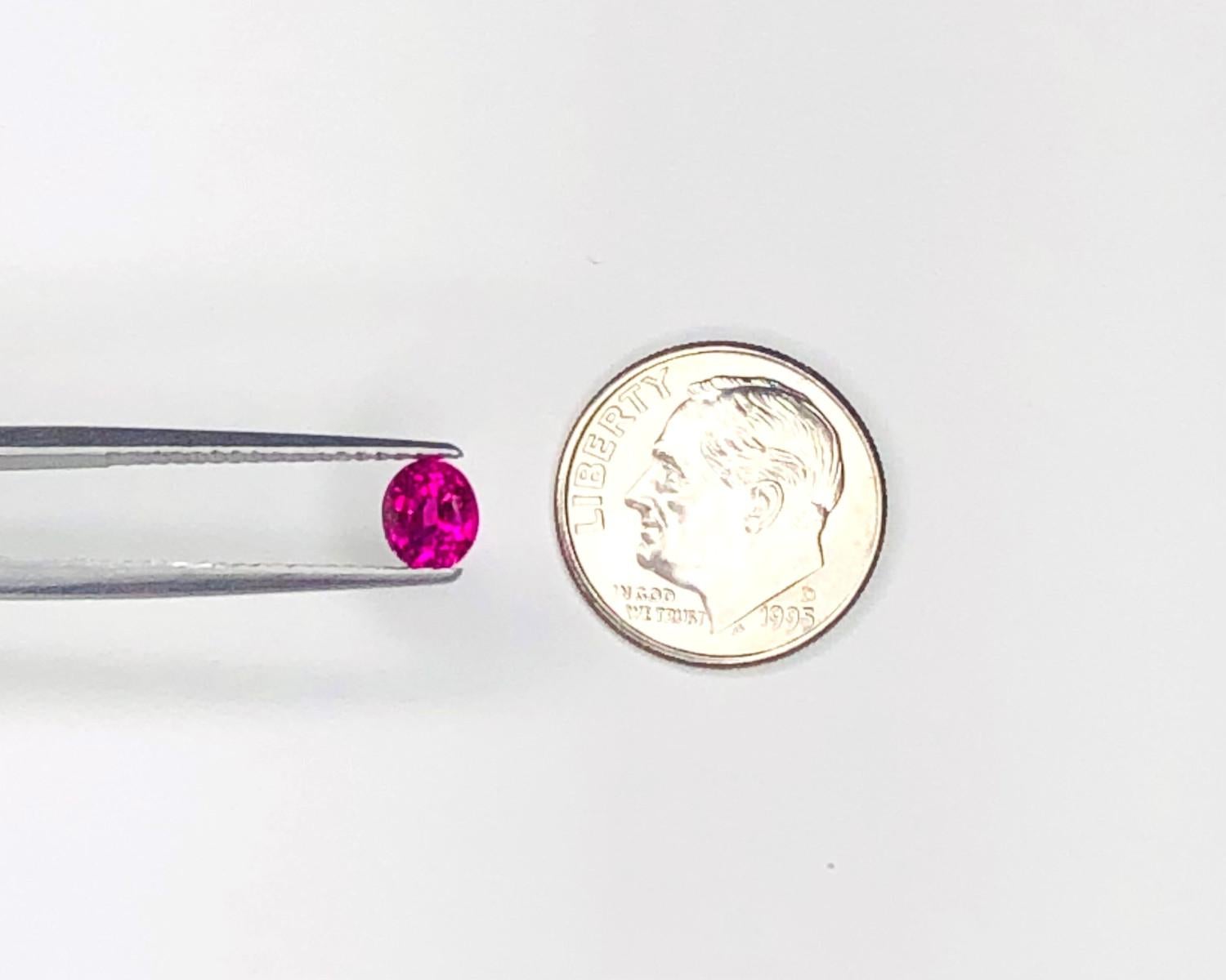 Unheated 1.08 Carat Burmese Ruby Oval GIA Unset 3-Stone Engagement Ring Gemstone 3