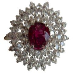 Unheated 1.23ct Burma Ruby 
Diamond Ring GIA - Gorgeous!