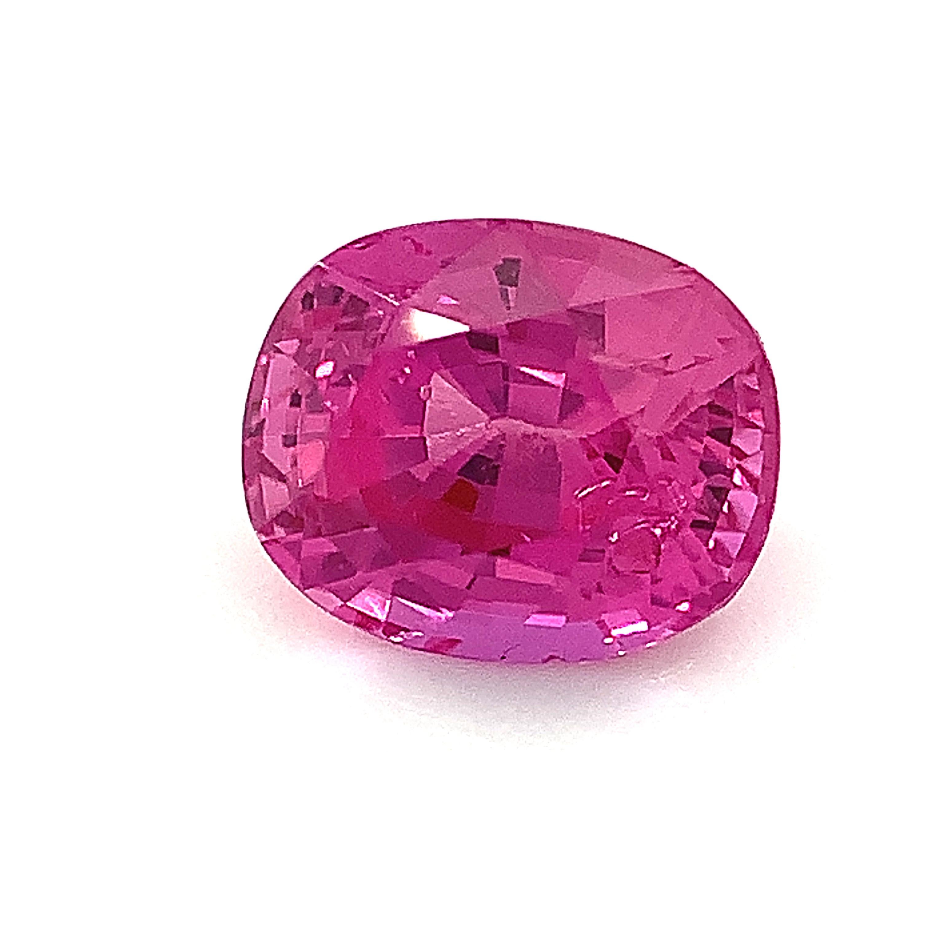 Unheated 1.39 Carat Burmese Pink Sapphire, Unset Loose Gemstone, GIA Certified For Sale 3