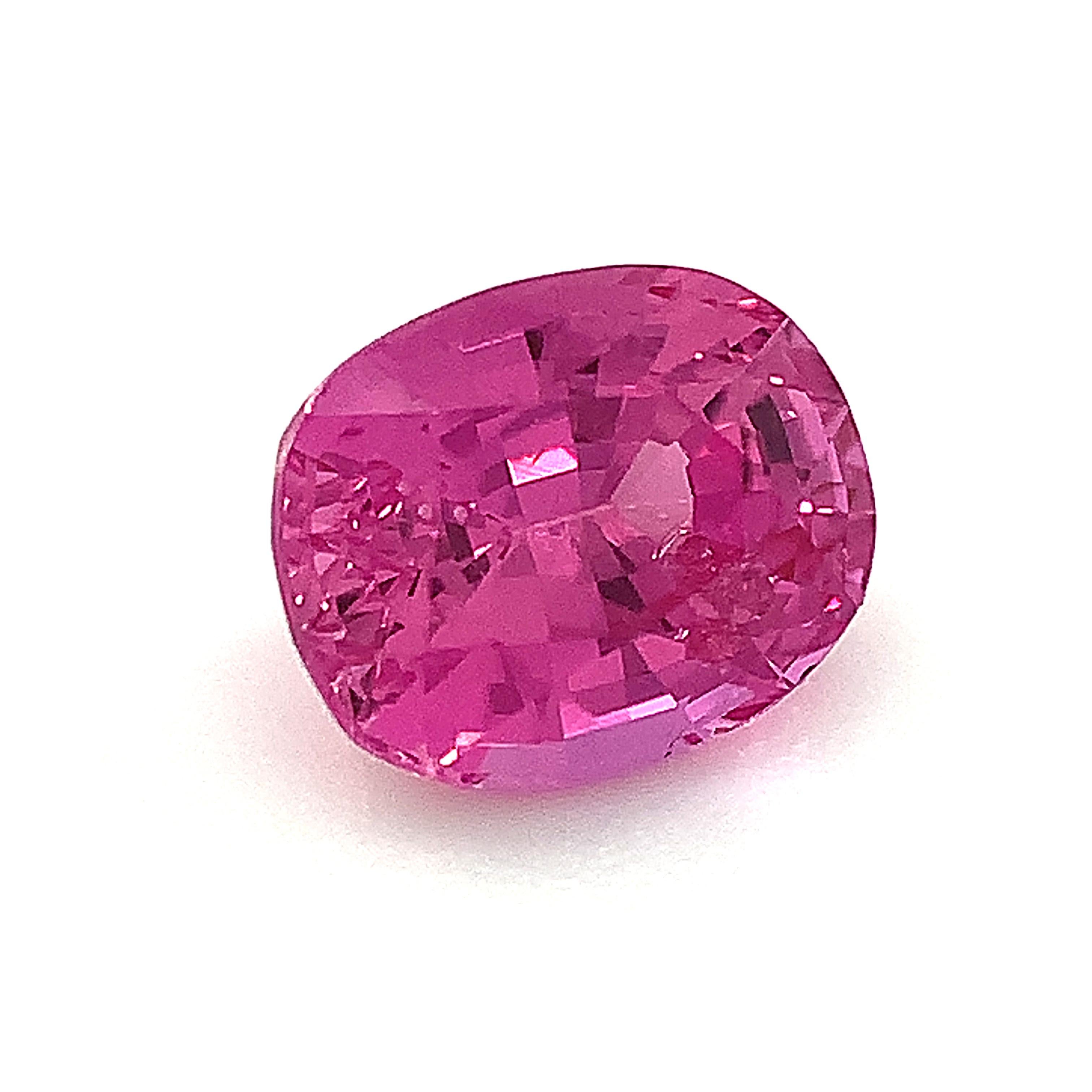 Artisan Unheated 1.39 Carat Burmese Pink Sapphire, Unset Loose Gemstone, GIA Certified For Sale
