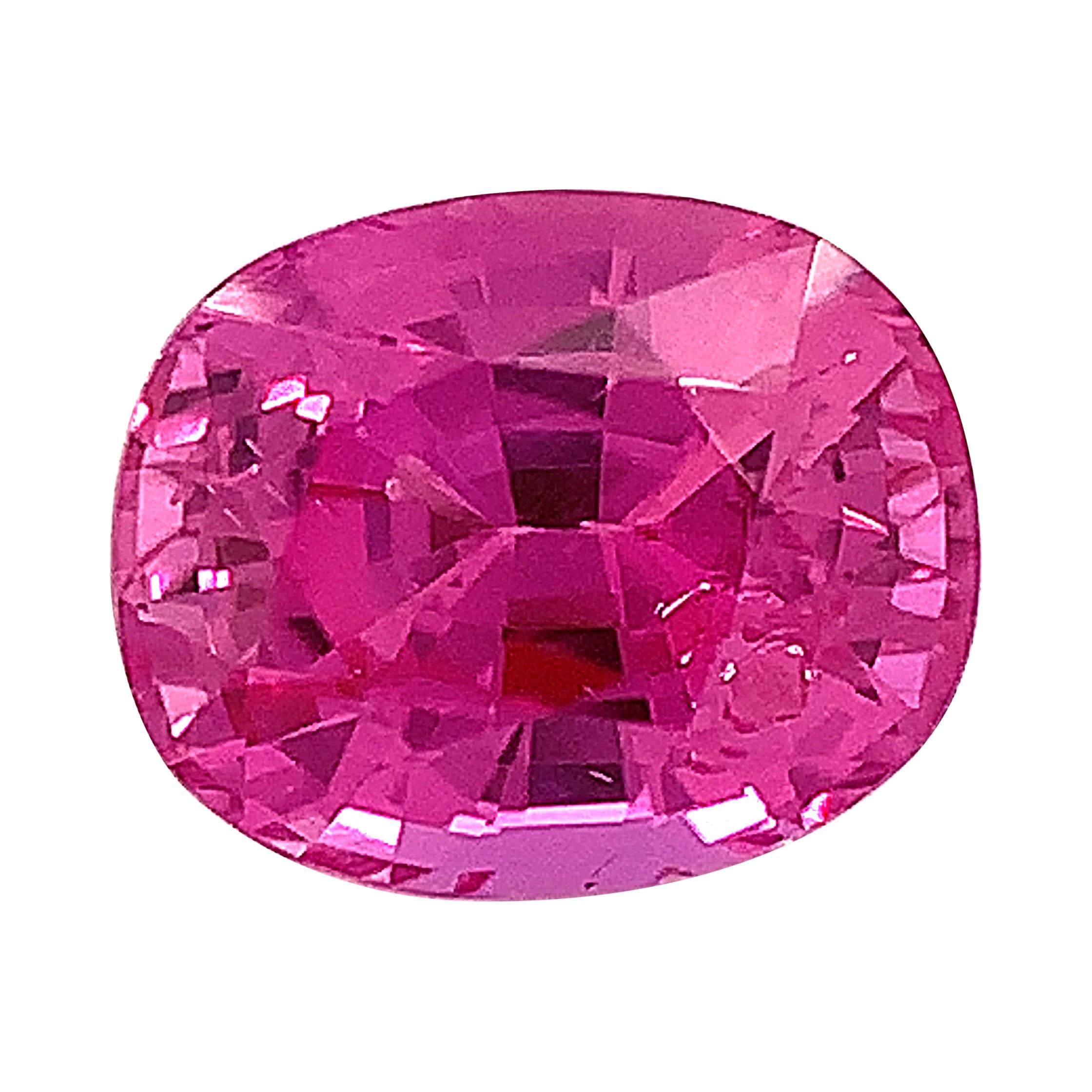 Unheated 1.39 Carat Burmese Pink Sapphire, Unset Loose Gemstone, GIA Certified For Sale