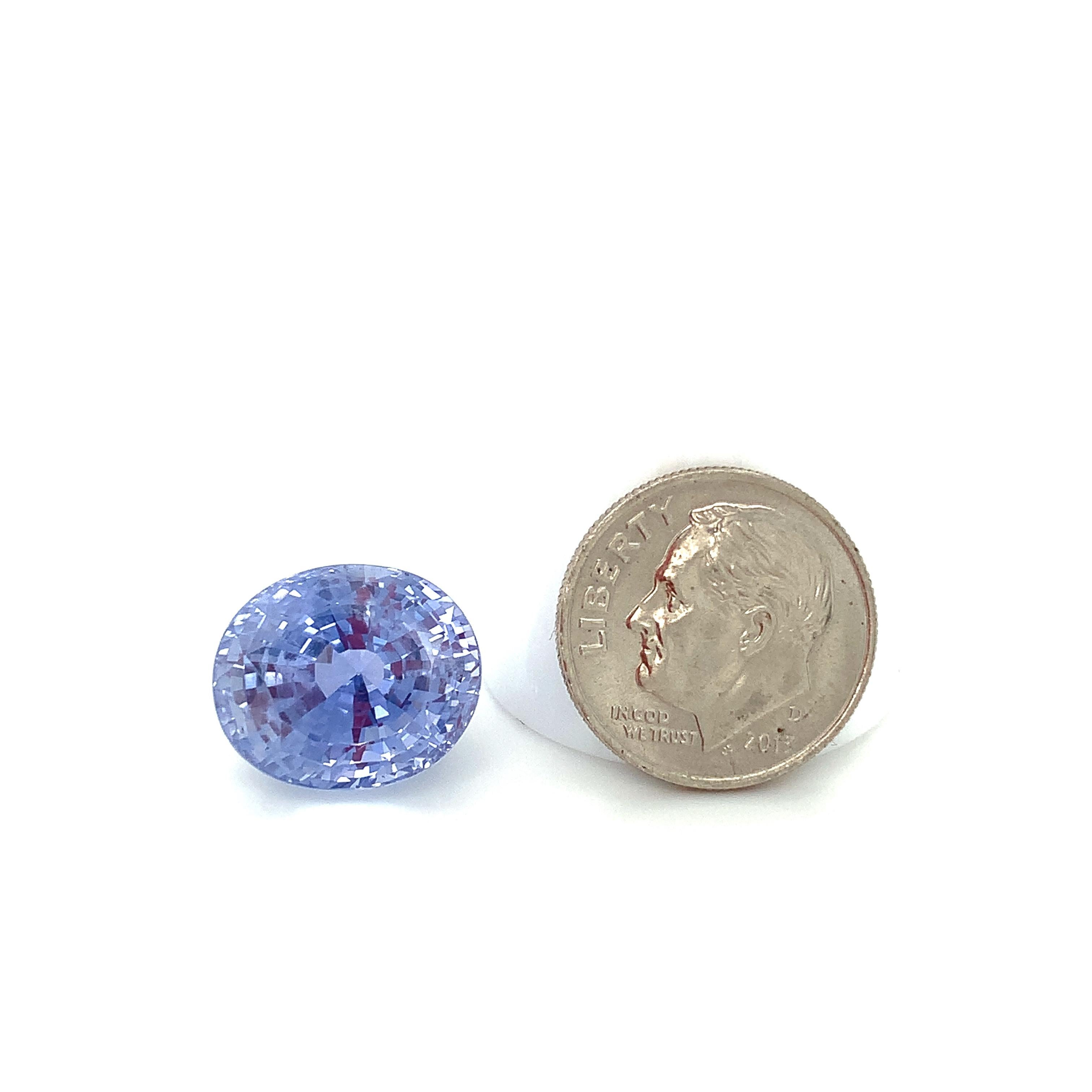 Unheated 17.13 Carat Ceylon Violet Blue Sapphire, Loose Gemstone, GIA CertifiedA For Sale 2