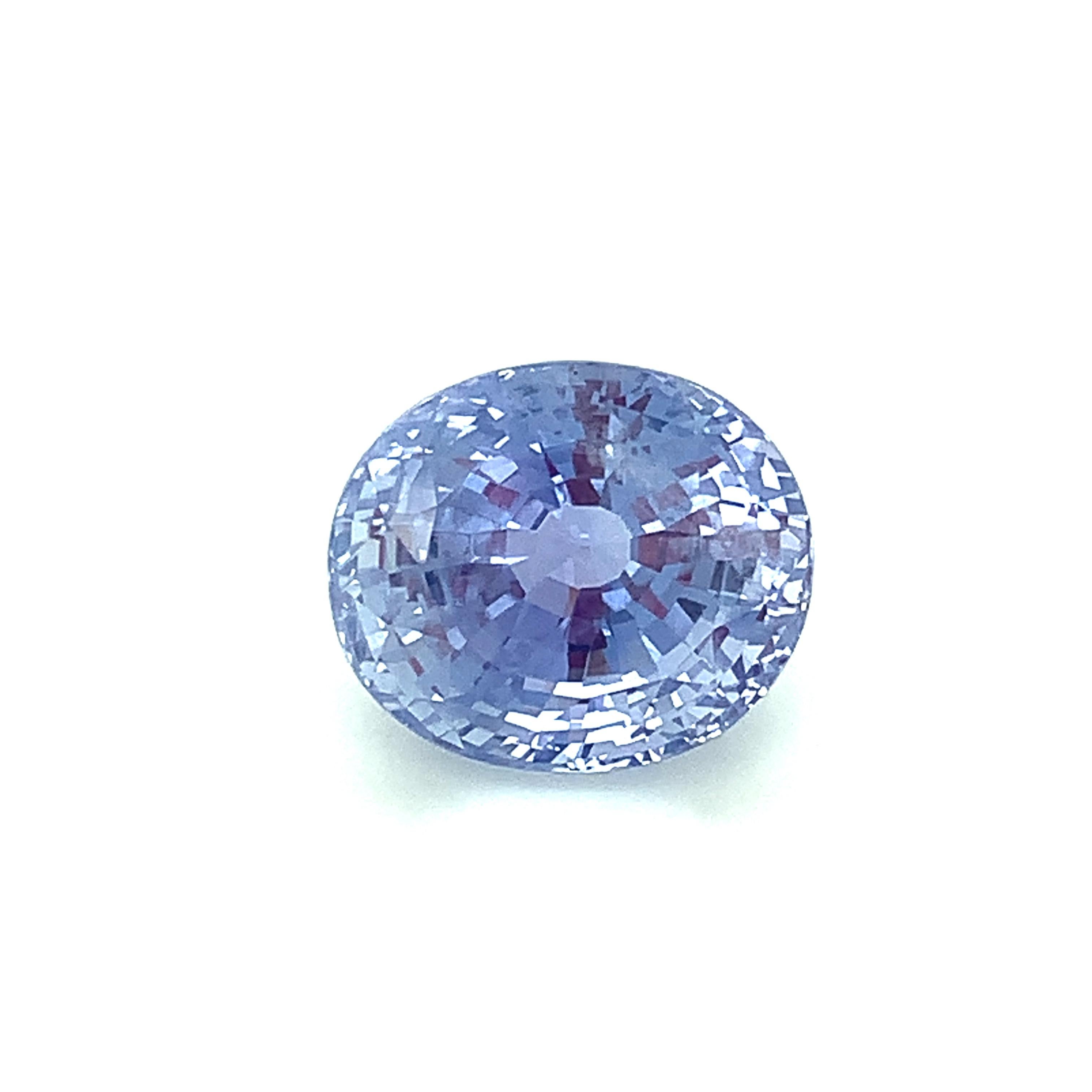 Artisan Saphir bleu violet de Ceylan non chauffé de 17,13 carats, pierre précieuse non certifiée GIA en vente