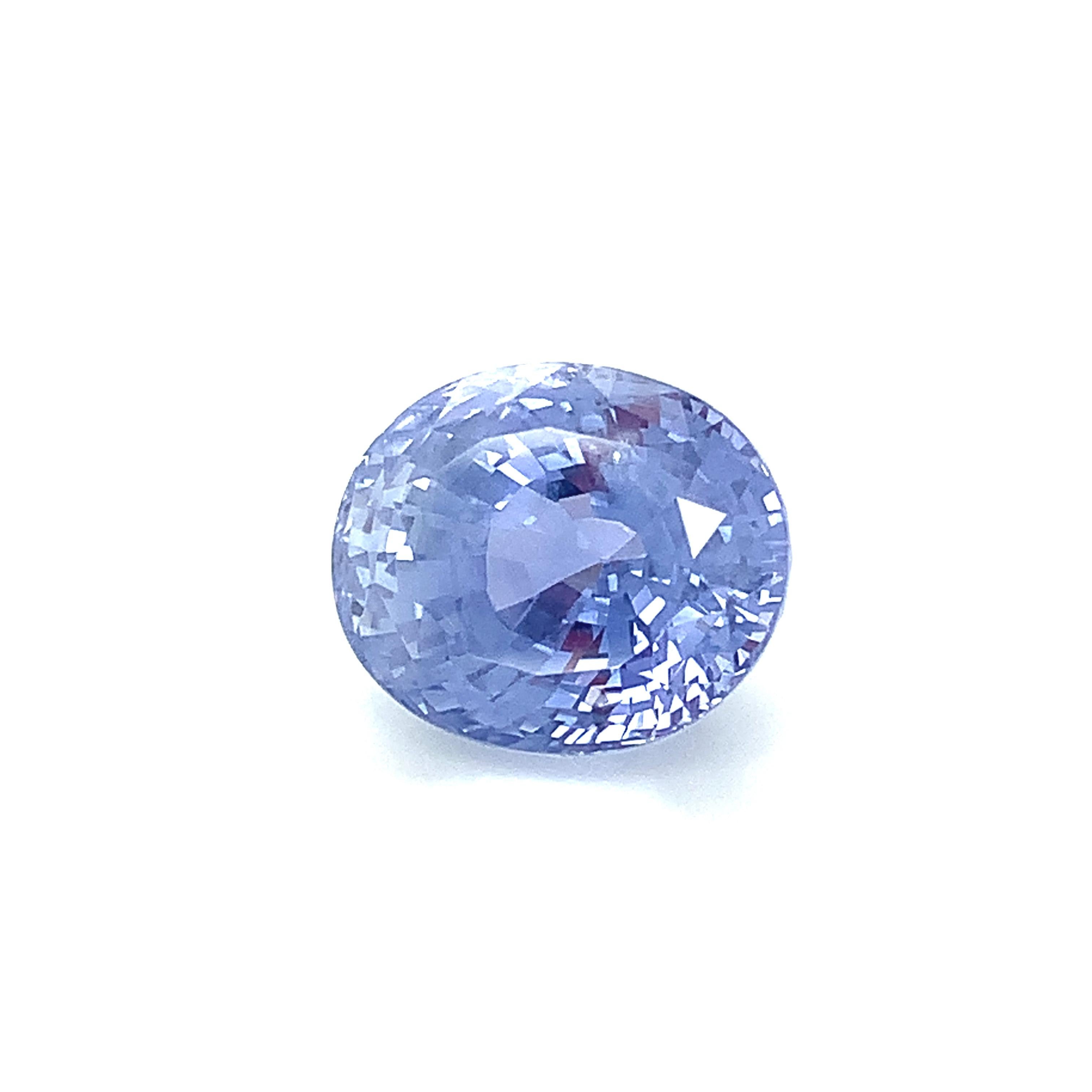 Taille ovale Saphir bleu violet de Ceylan non chauffé de 17,13 carats, pierre précieuse non certifiée GIA en vente